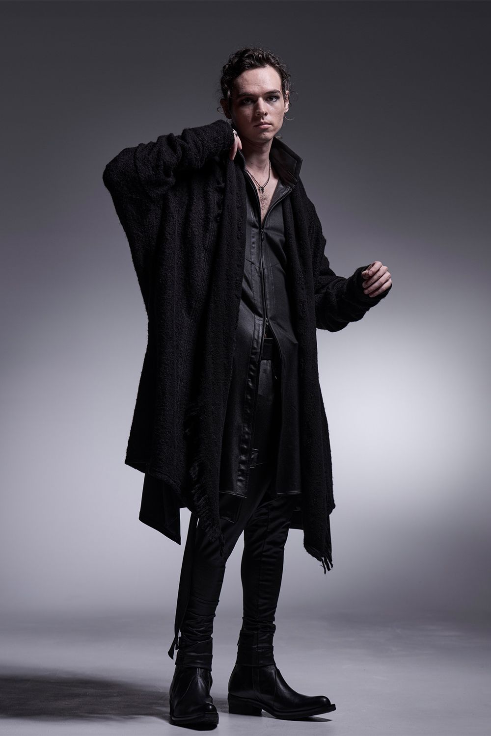 kiryuyrik - Border Dolman Fringe Cardigan / ボーダー ドルマン