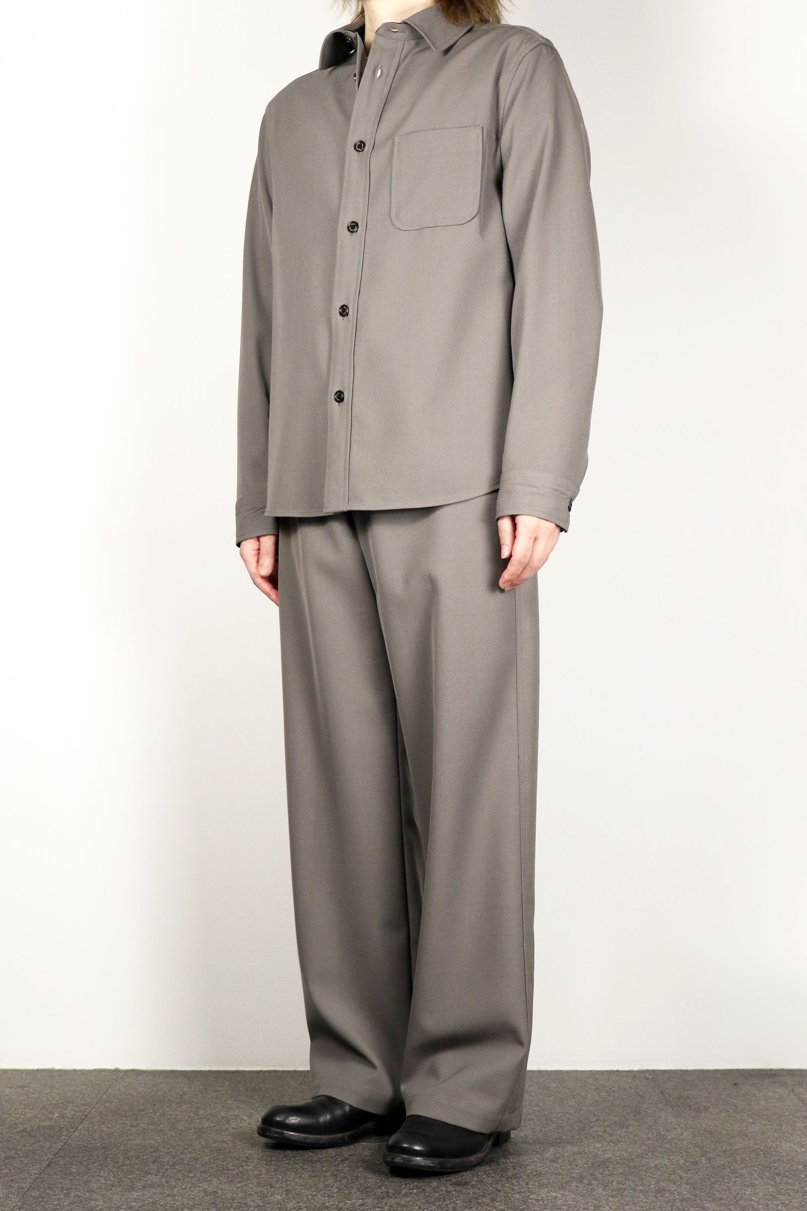 MARKAWARE - ORGANIC WOOL SURVIVAL CLOTH WIDE CARPENTER TROUSERS