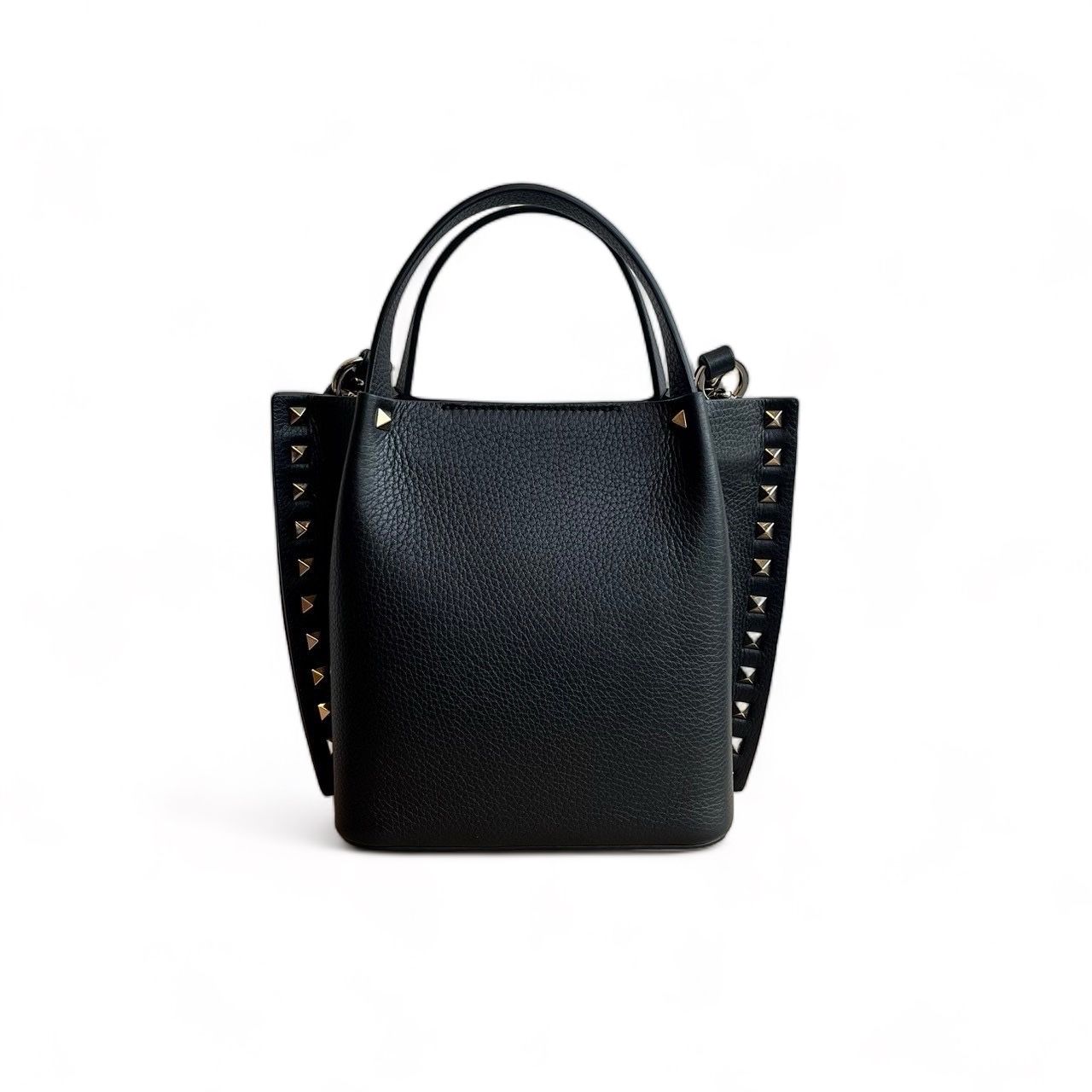 VALENTINO - ロックスタッズ グレインカーフスキン スモール トート