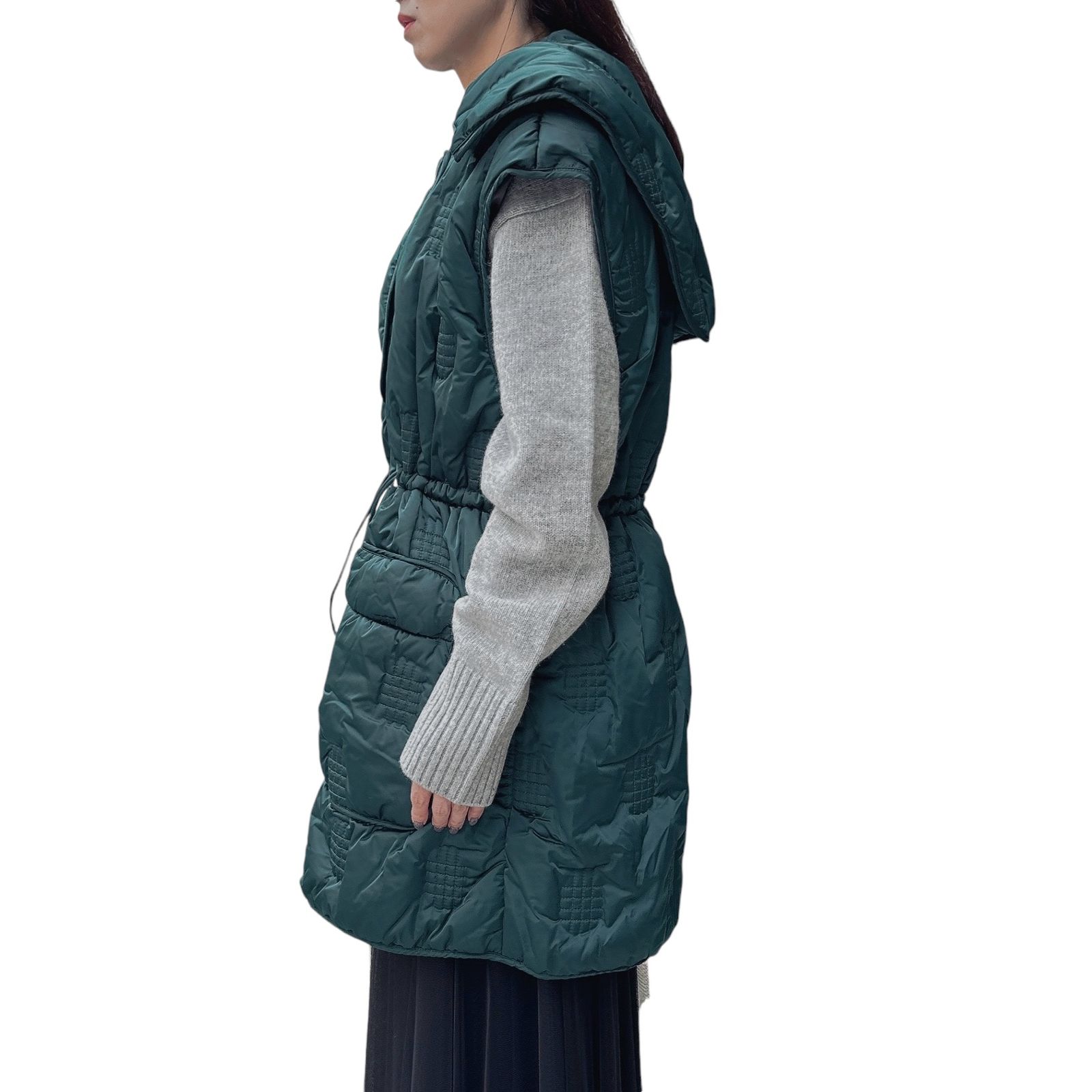 ENFOLD - CHECK-QUILT VEST / 中綿ベスト / グリーン / 24AW | LATIN EVE