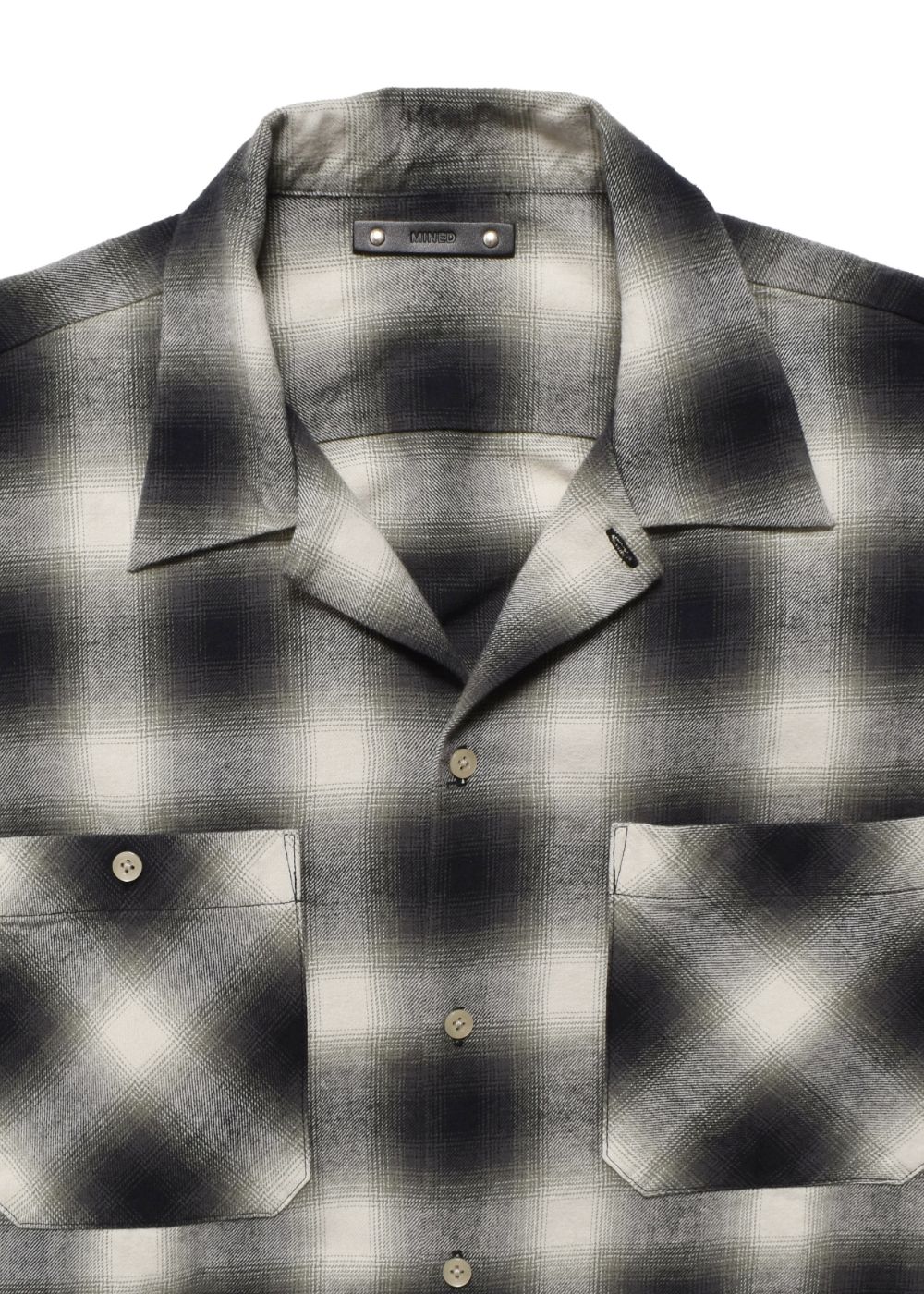 MINEDENIM - C.Flannel Ombre Open Collar SH Collar SH (BLT