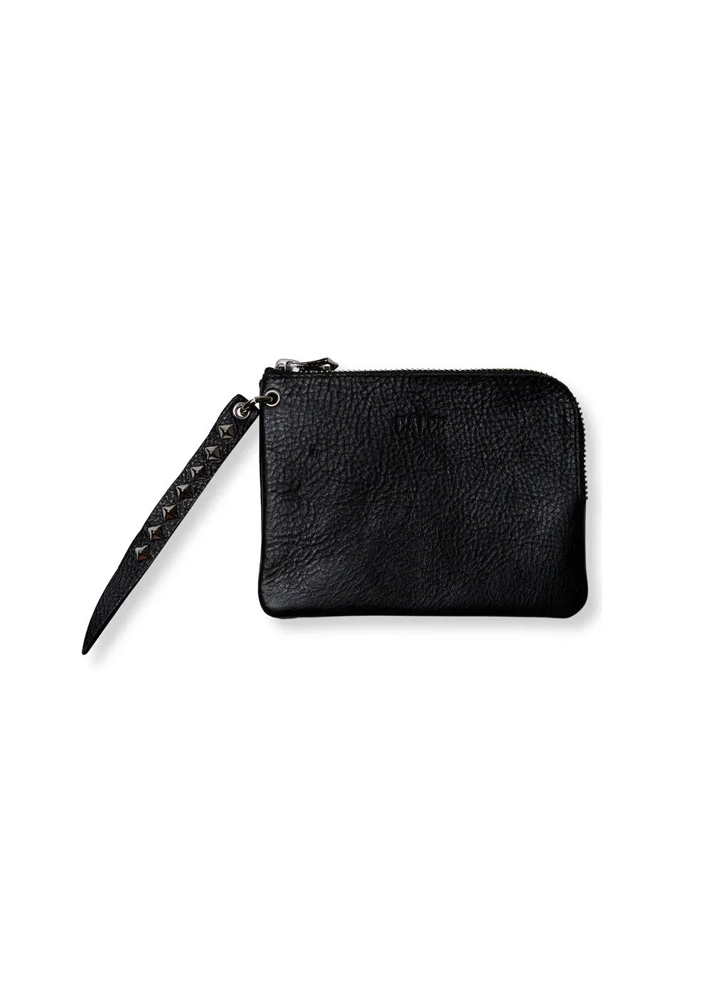 CALEE - SILVER STAR CONCHO FLAP LEATHER HALF WALLET (BLACK