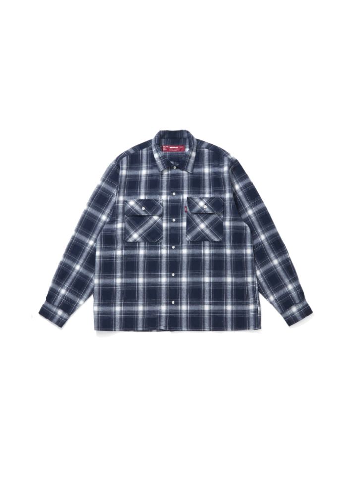 HIDE AND SEEK - Ombre Check L/S Shirt (BLACK) / オンブレ チェック