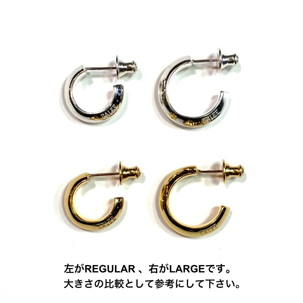 CALEE - LOGO ROLL PIERCE (REGULAR) (GOLD) / ロゴ ロール ピアス