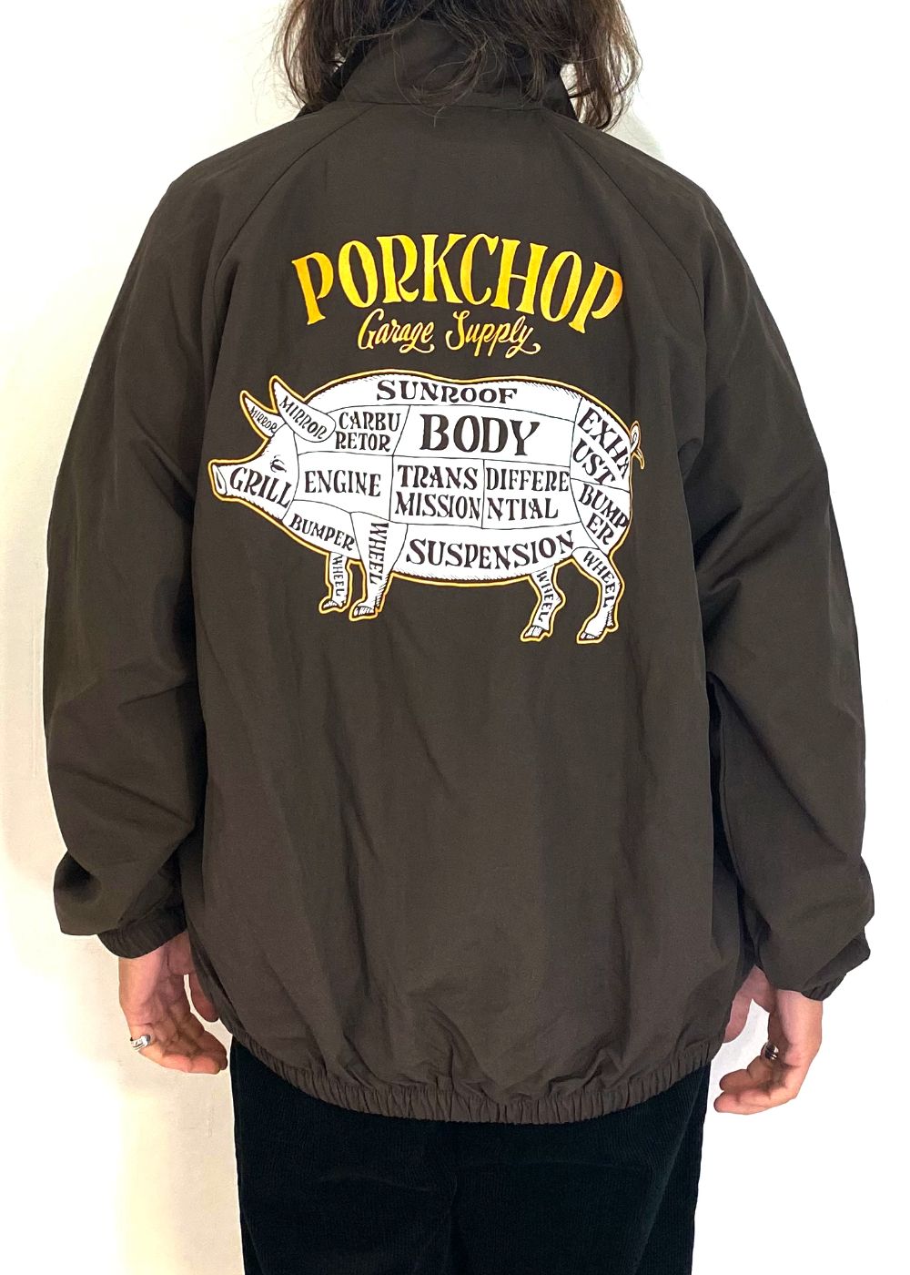 PORKCHOP GARAGE SUPPLY - PORK BACK NYLON JKT (DARK BROWN) / ポーク