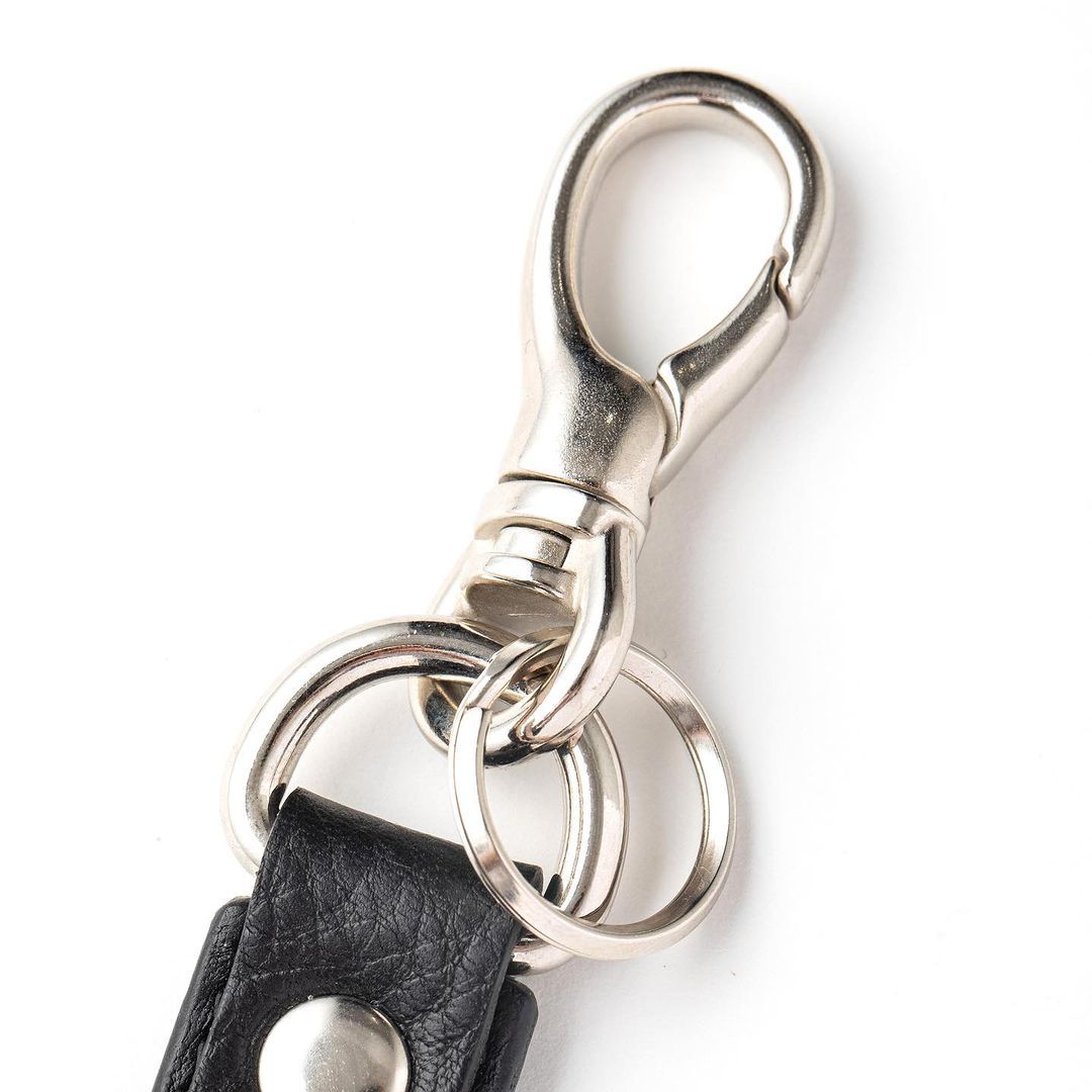 CALEE スタッズレザーキーホルダー CALEE - STUDS LEATHER KEY HOLDER (BLACK) / スタッズ レザー