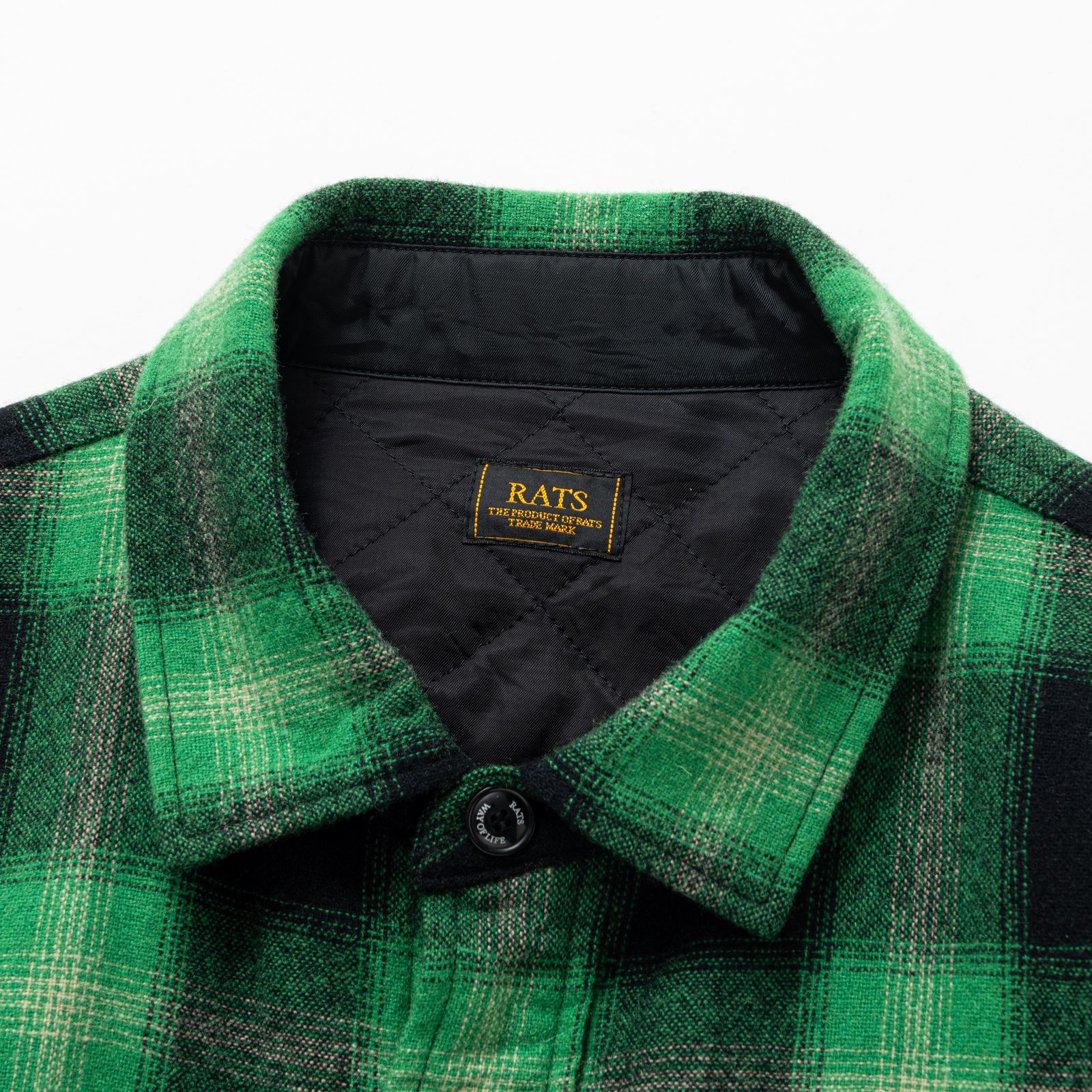 RATS - WOOL CHECK SHIRT JKT (GREEN CHECK) / ウール チェック シャツ