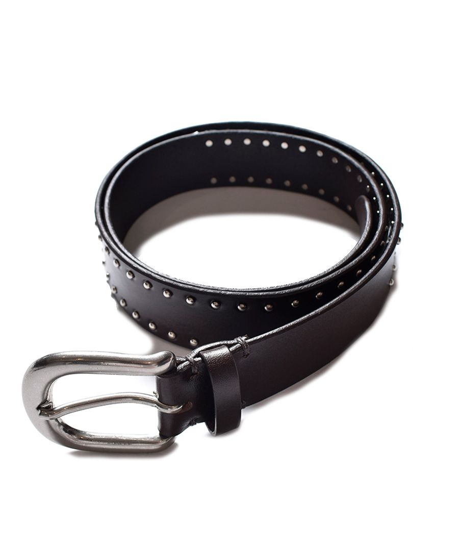 MINEDENIM - Double Studs Leather Belt (BLK) / ダブル スタッズ