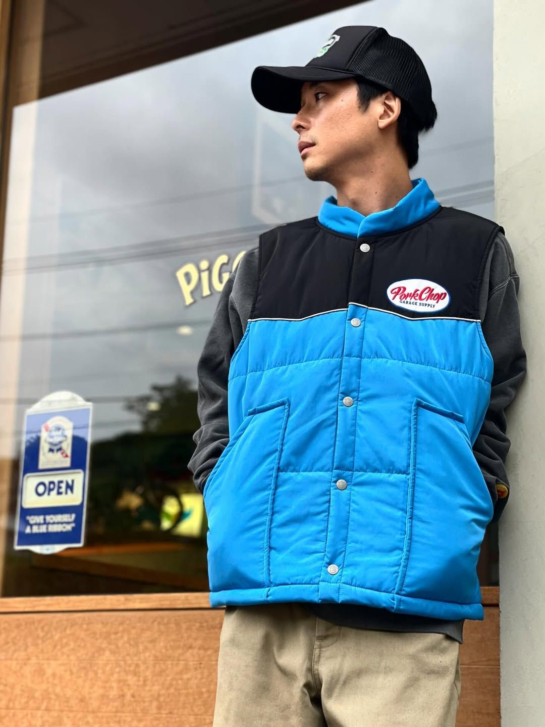 PORKCHOP GARAGE SUPPLY - RACING VEST (BLUE×BLACK) / オリジナル