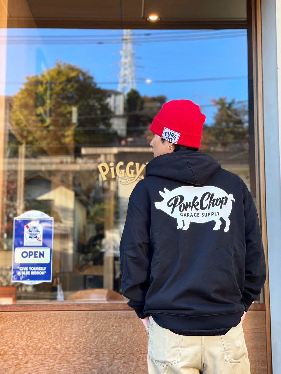PORKCHOP GARAGE SUPPLY - 【ラスト1点】SCRIPT PORK HOODIE (BLACK