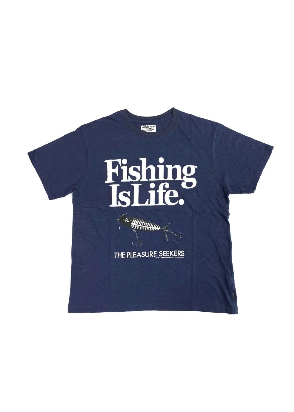 CAPTAINS HELM - FISHING LIFE VINTAGE TEE (NAVY) / フィッシング
