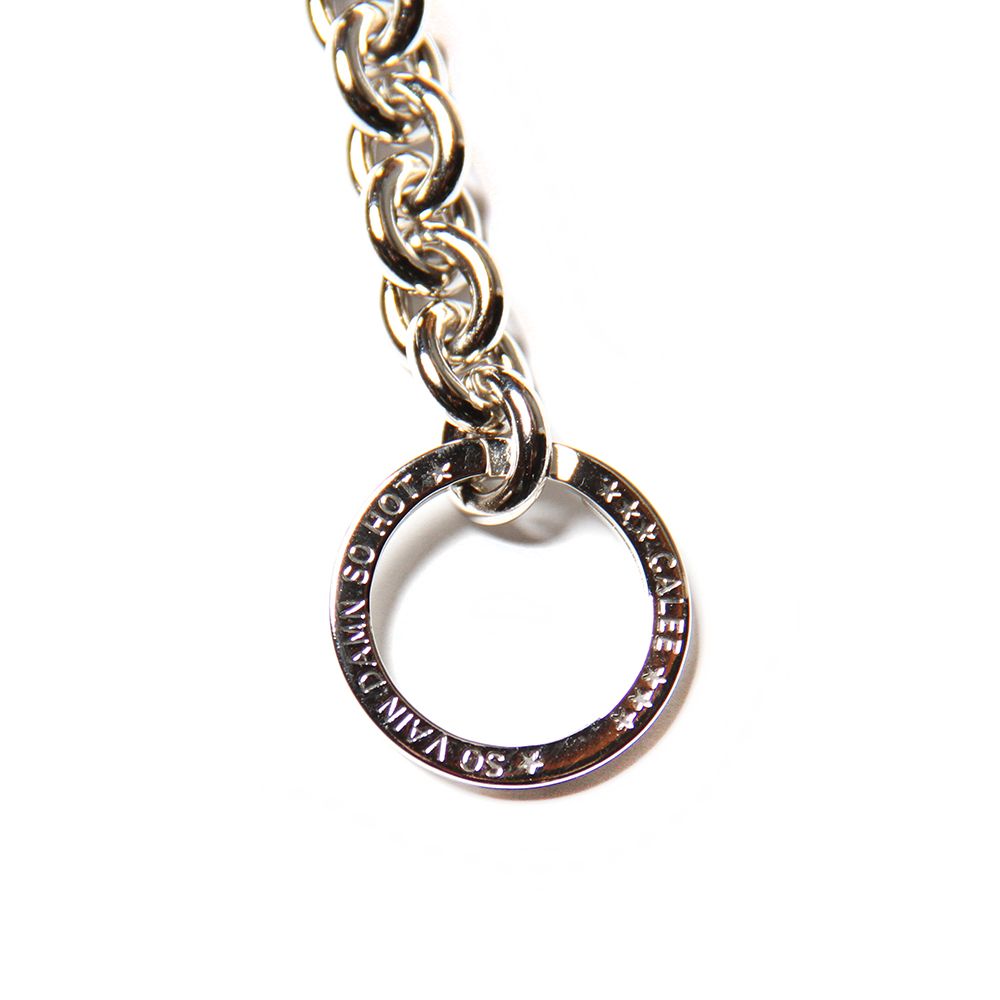 CALEE - SILVER STAR CONCHO LEATHER WALLET CHAIN (BLACK) / シルバー