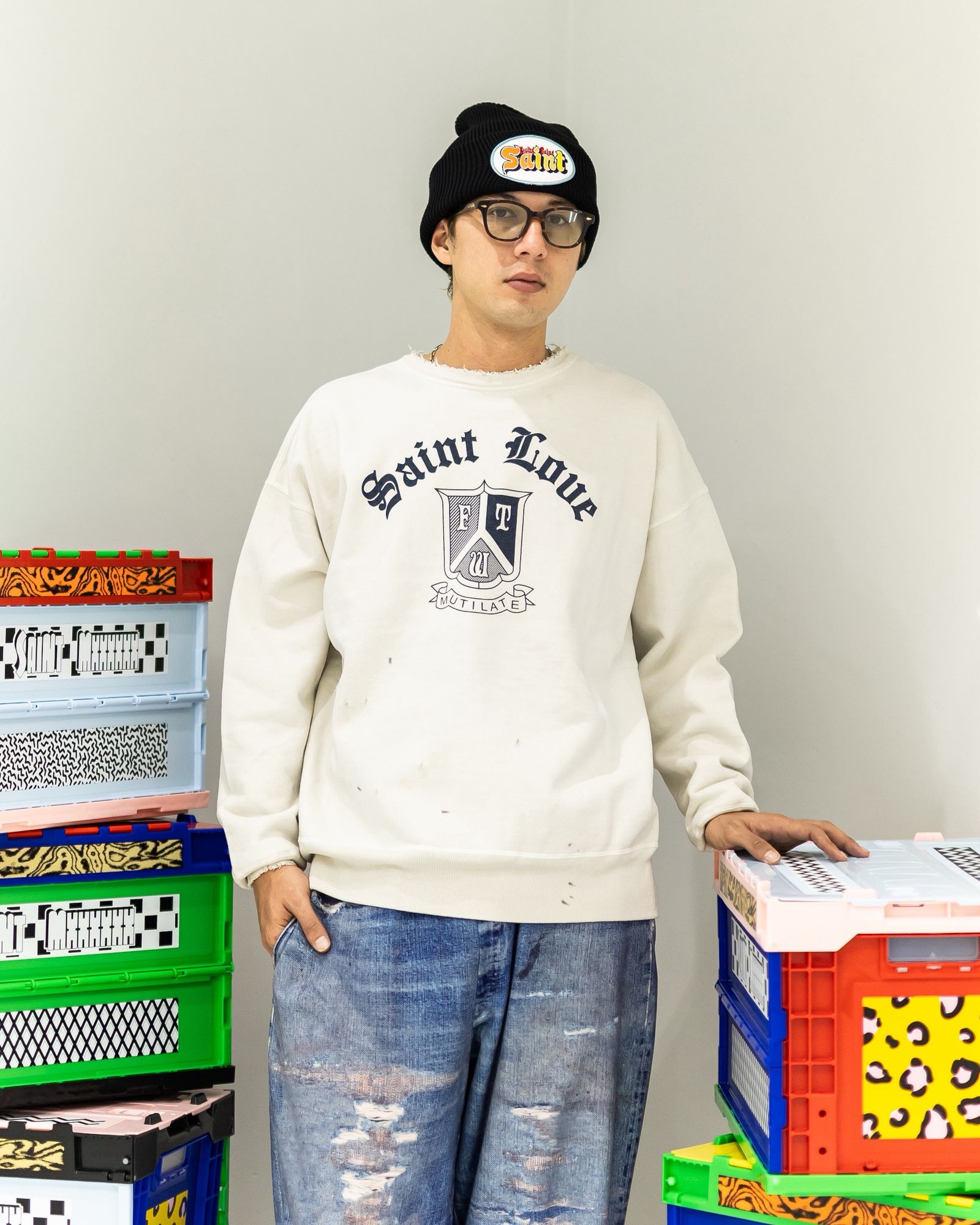 SAINT M×××××× - セントマイケル SAINT LOUE CREW NECK SWET(SM-HR1
