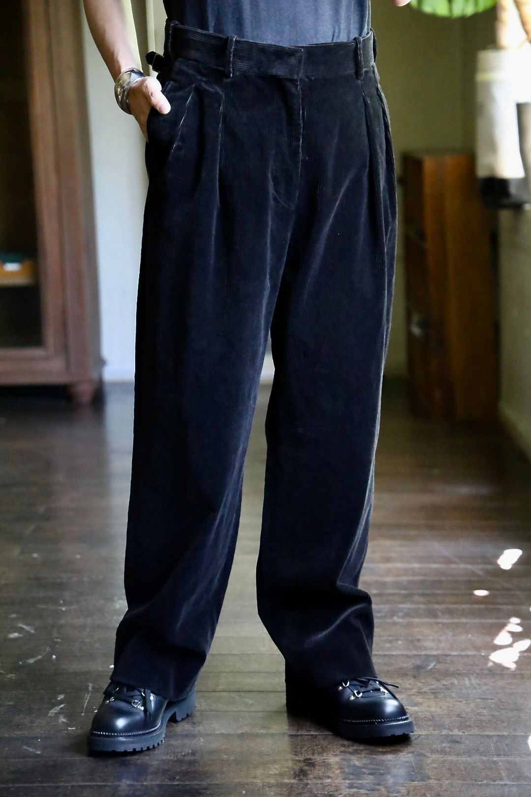 A.PRESSE - アプレッセ Vintage Corduroy Trousers(24AAP-04-16H)BLACK