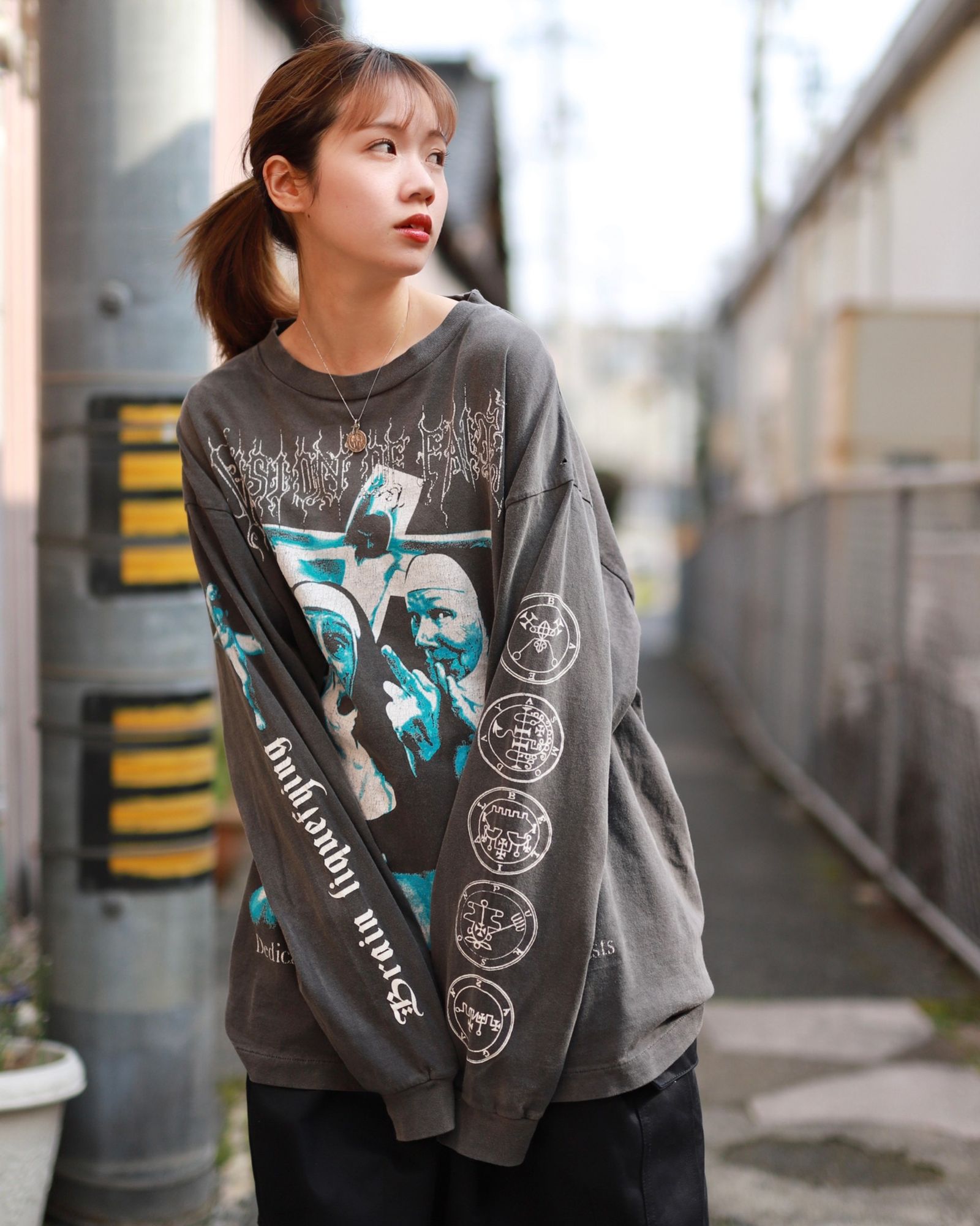 25SS SAINT MICHAEL プリント 長袖 Tシャツ 909P△ 25SS SAINT MICHAEL