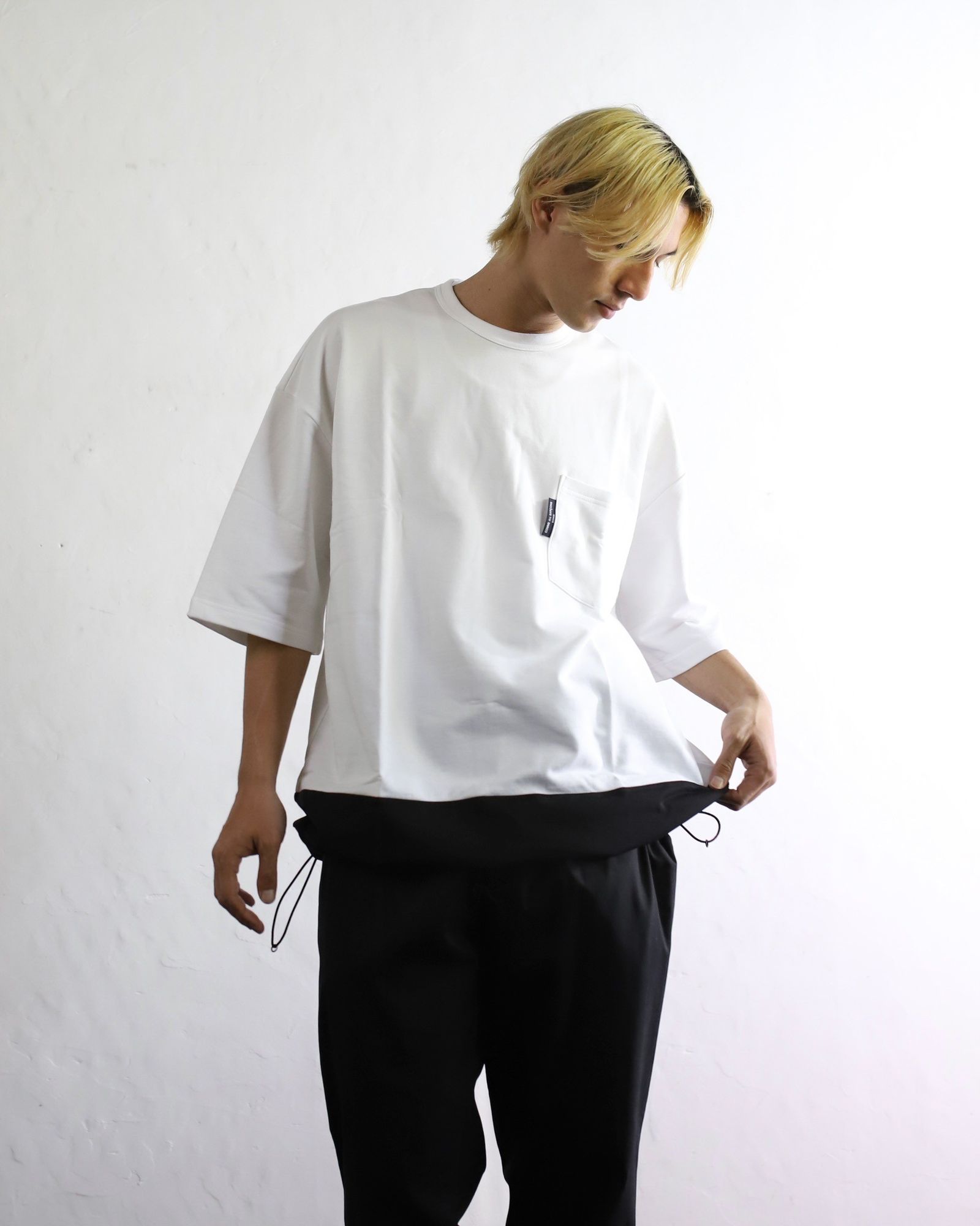 コムデギャルソンオム 24SS 異素材切り替えTシャツ style 2024.5.11