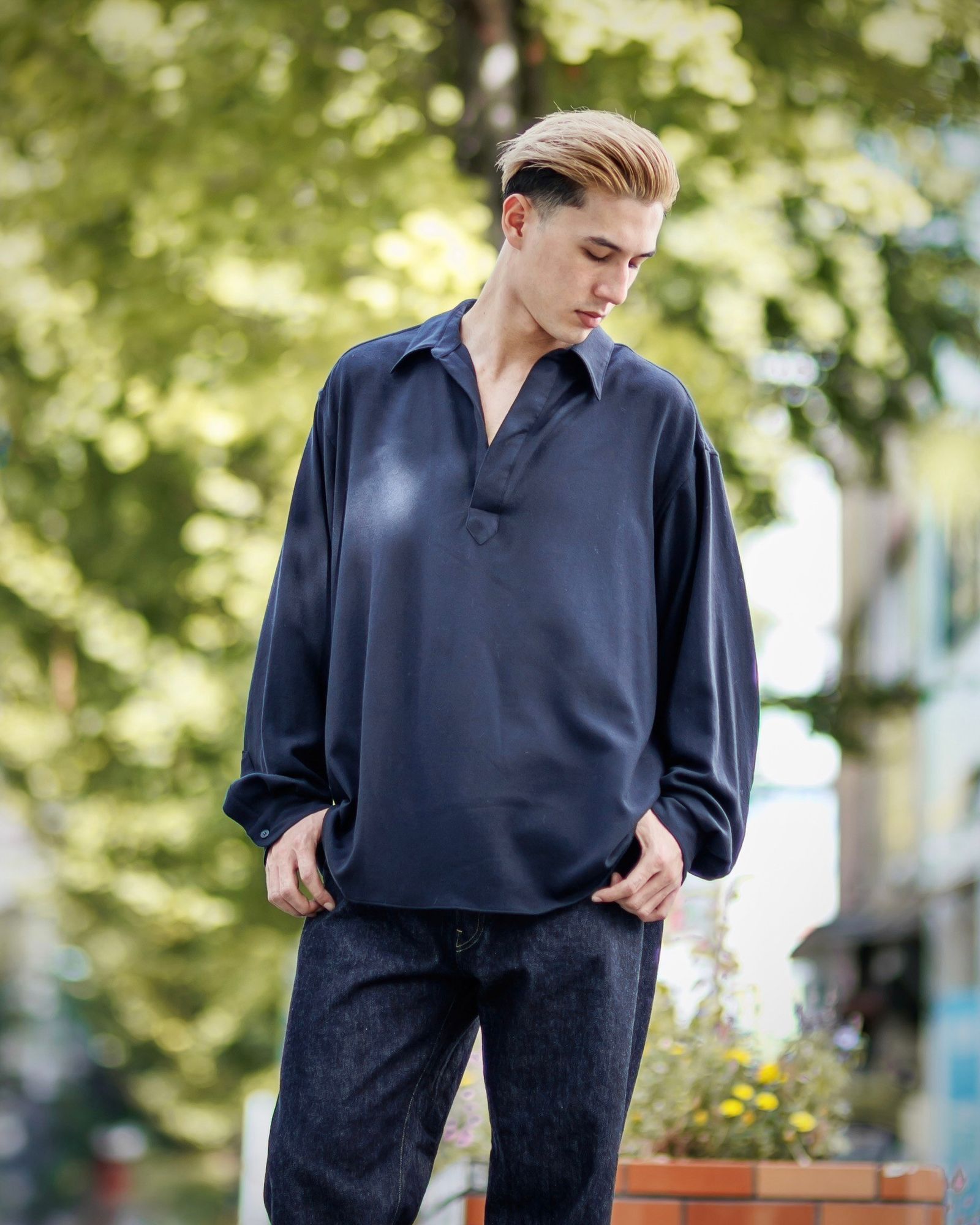 A.PRESSE - アプレッセ Wool Skipper Shirt(24ААР-02-03H)NAVY☆9月21