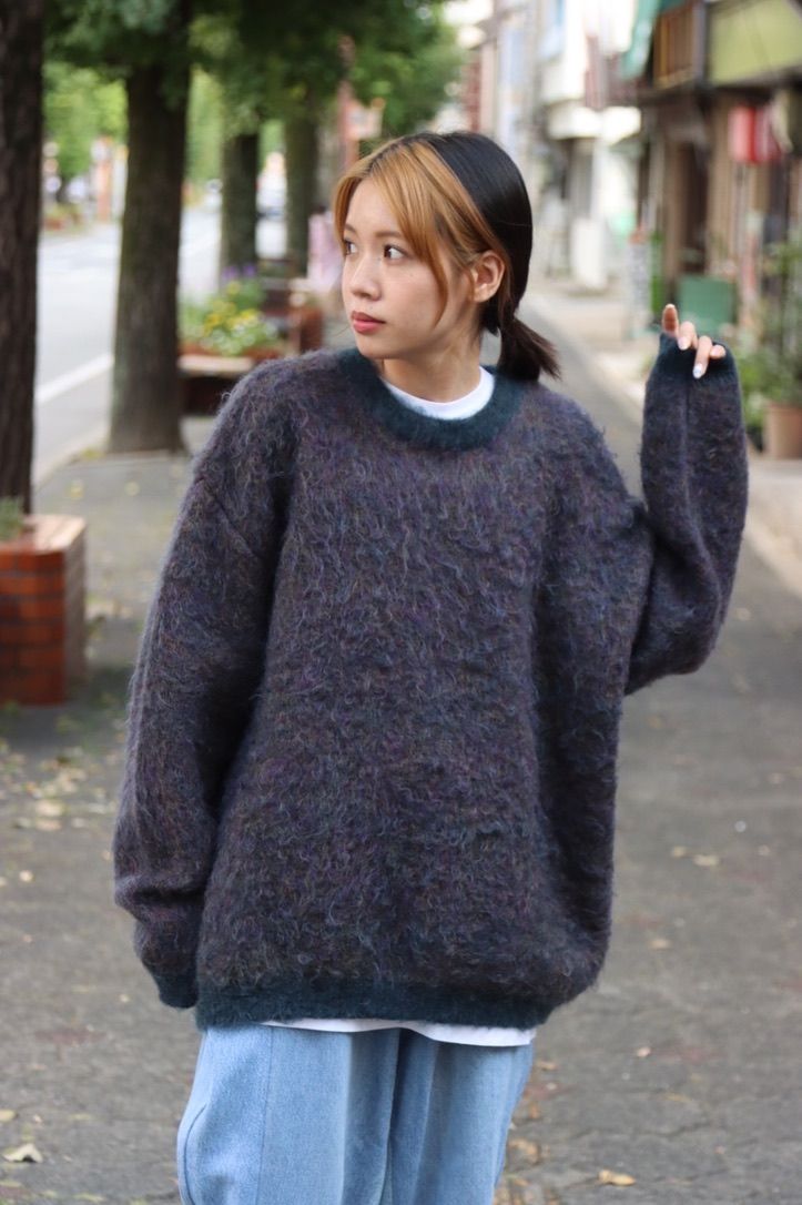 YOKE 4COLOR MIX JACQUARD MOHIAR CREWNECK