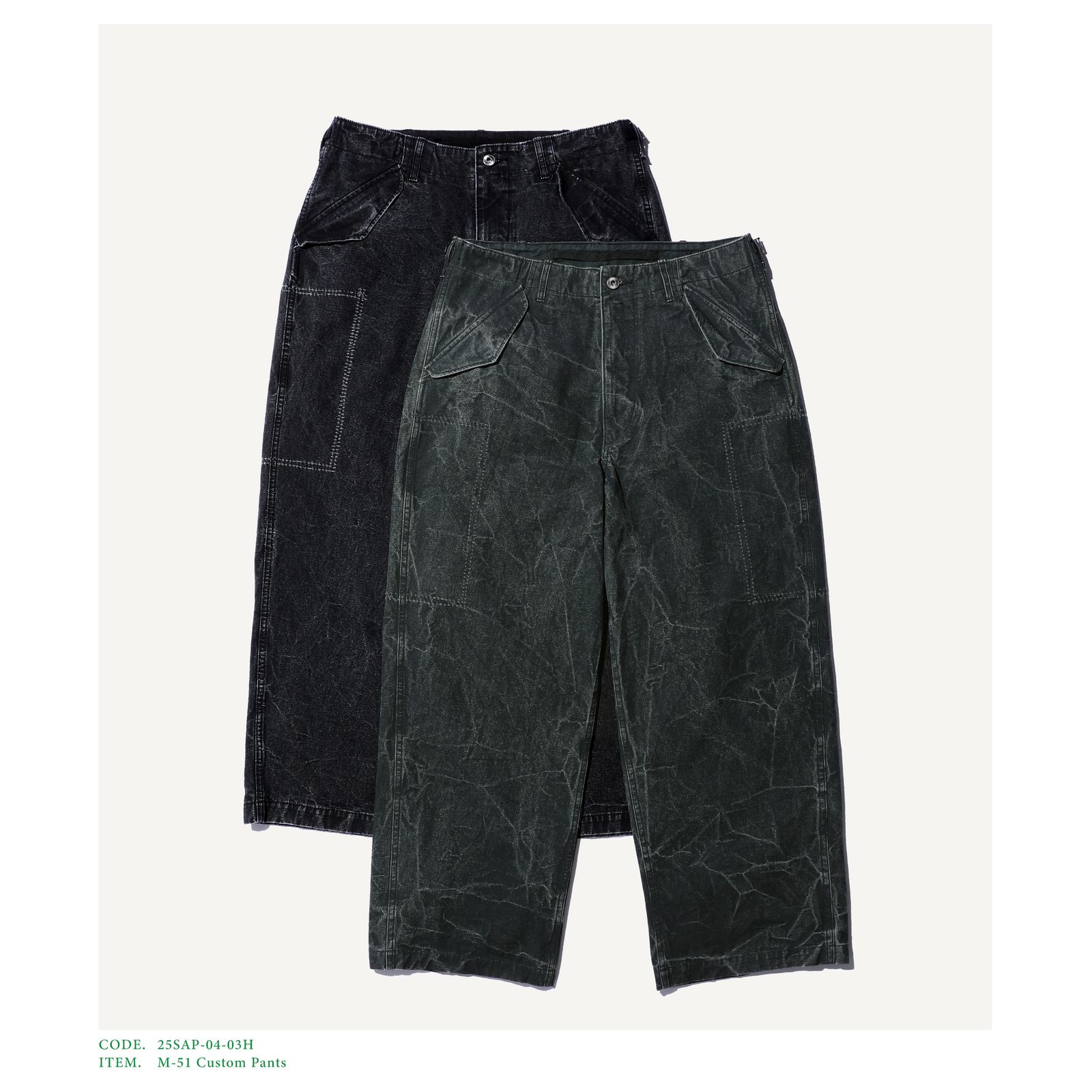 A.PRESSE - アプレッセ M-51 Custom Pants(25SAP-04-03H) OLIVE☆4月5
