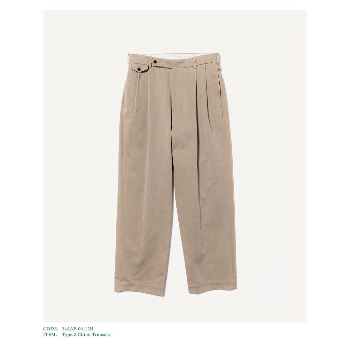 A.PRESSE - アプレッセ Type.2 Chino Trousers(24AAP-04-12H)BEIGE☆8
