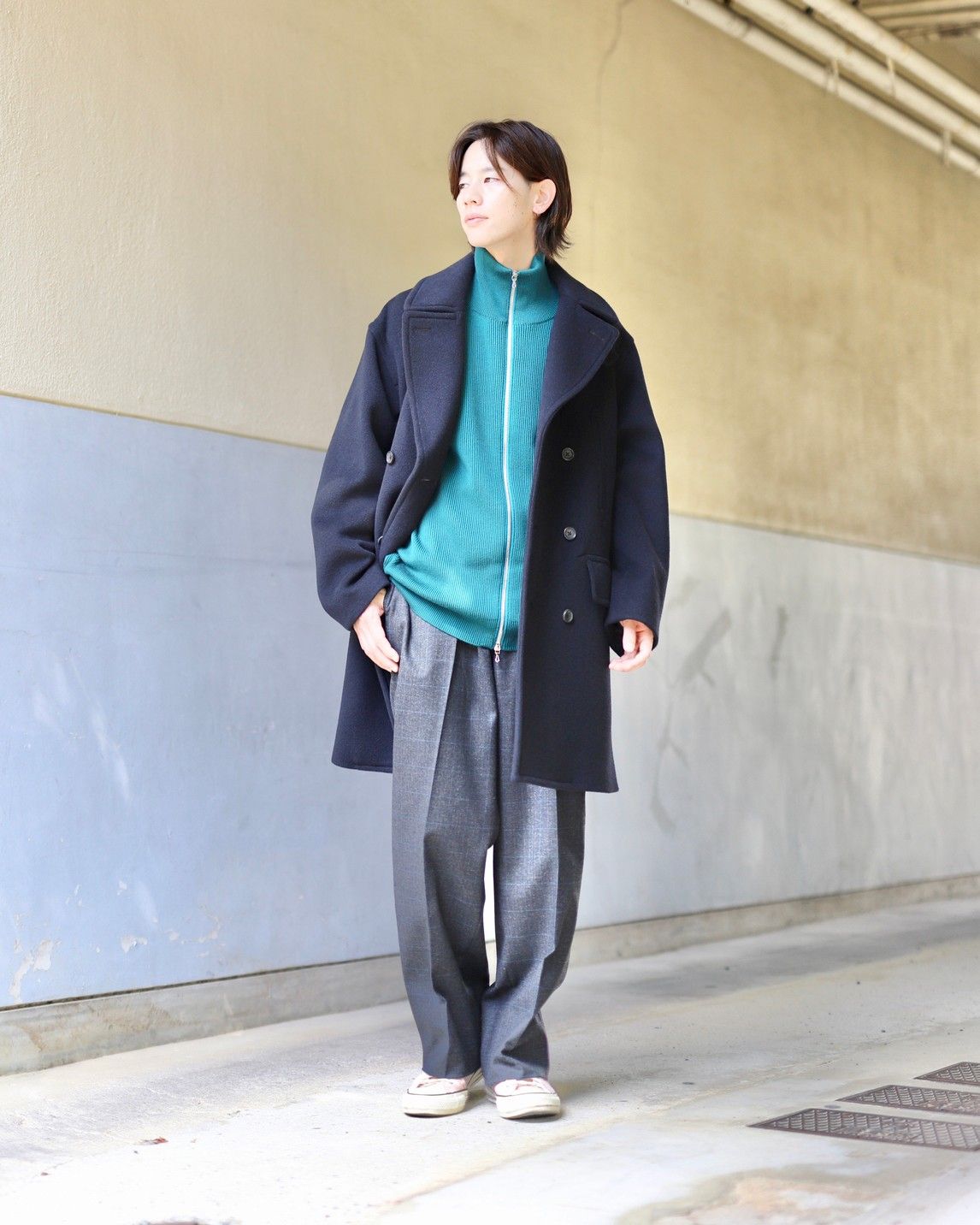 blurhms ブラームス 23FW Wool Cashmere Pea Coatスタイル | 3848 | MARK