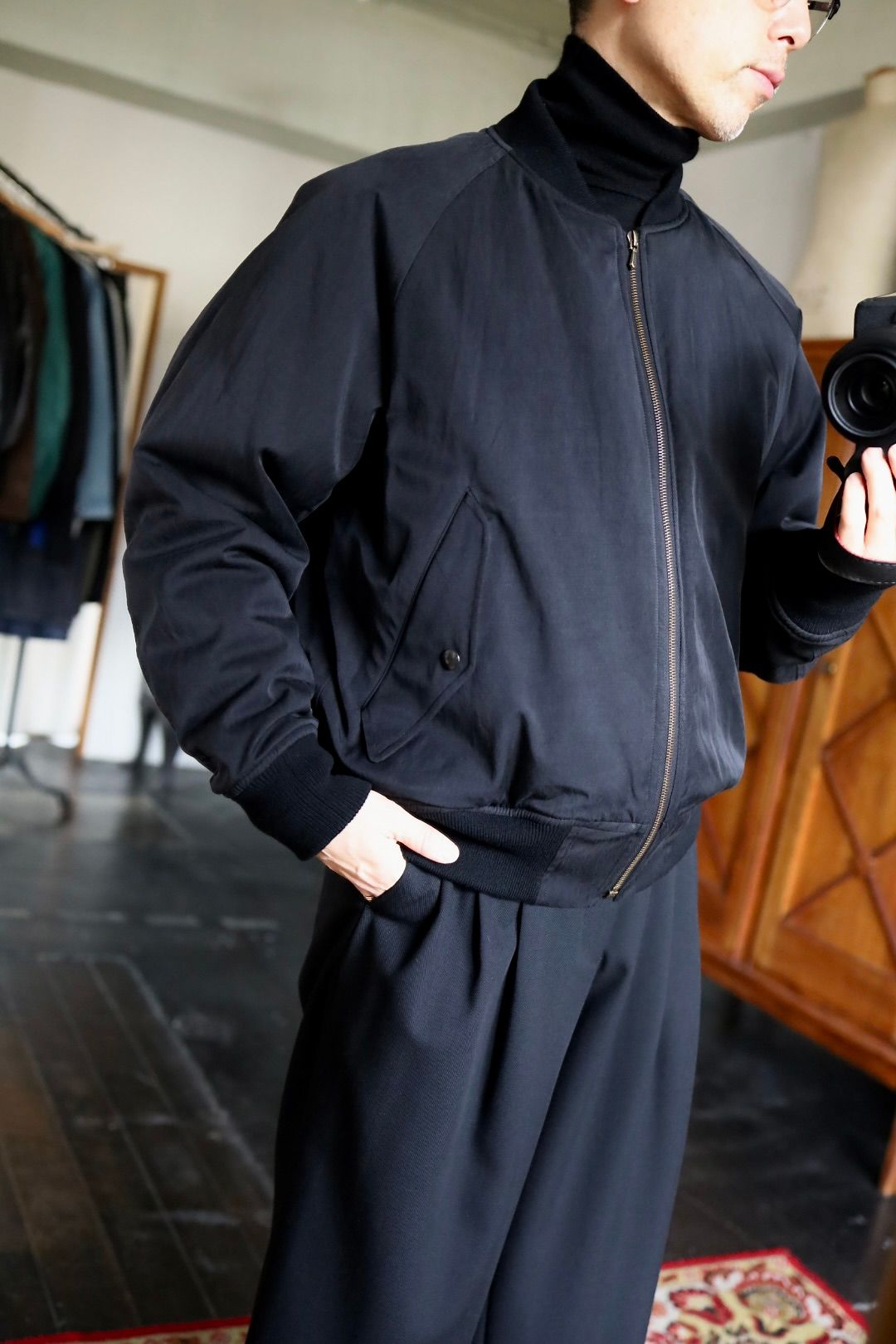 A.PRESSE - アプレッセ 2025 STYLE2 Silk Padding Jacket(25AAP-01-29