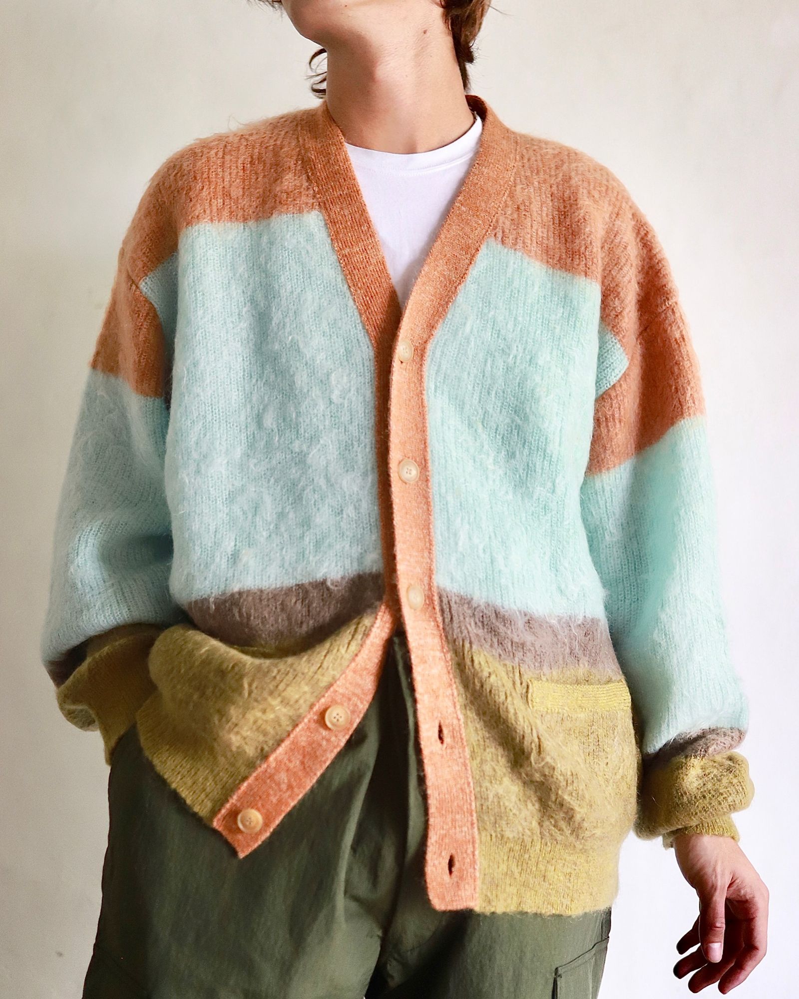 YOKE - ヨーク23AW MOHAIR BORDER CARDIGAN(YK23FW0571S)PINK | MARK