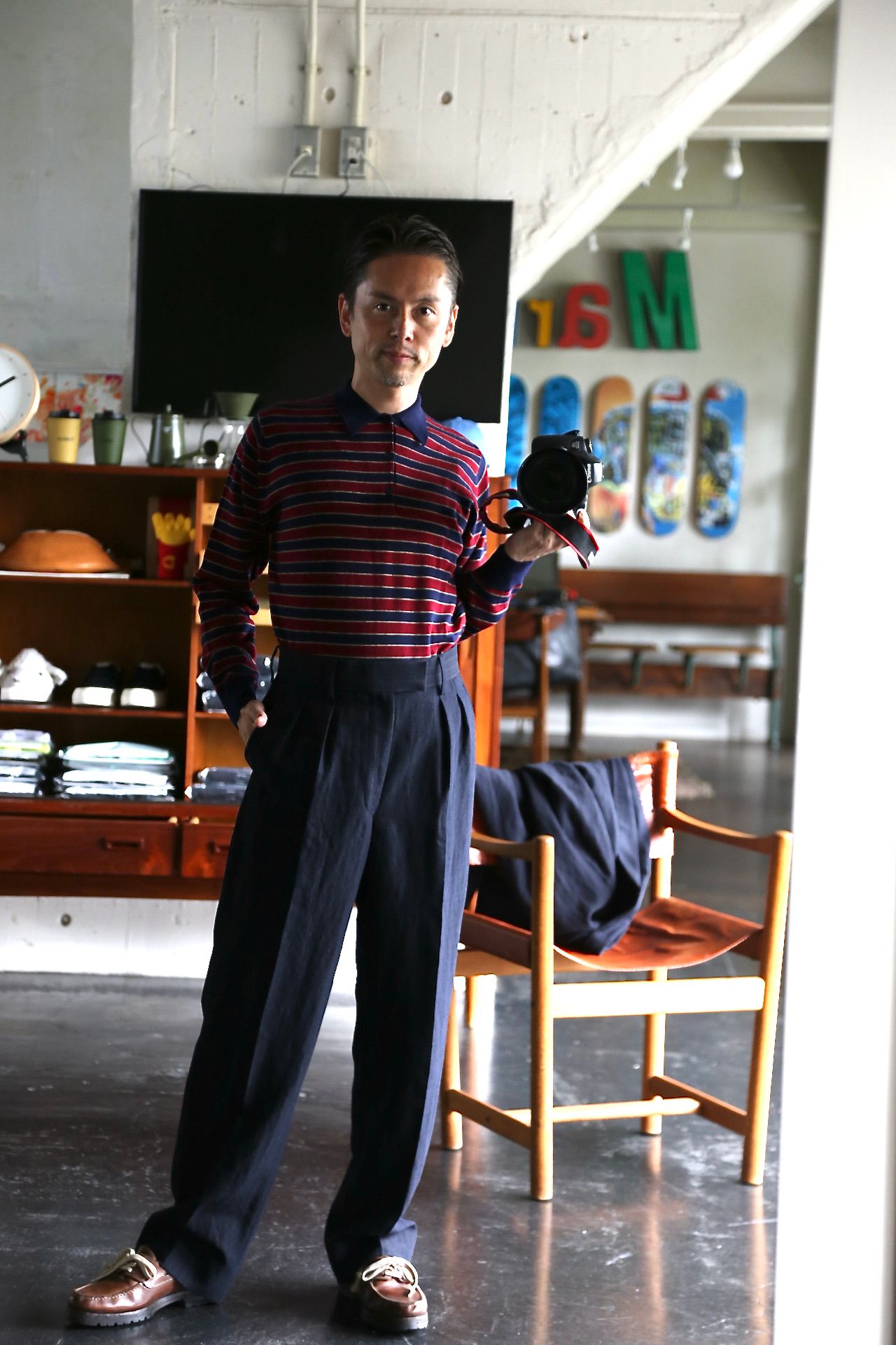 A.PRESSE Two Tack Trousers(21AAP-04-01M)NAVY STYLE※8月21日発売