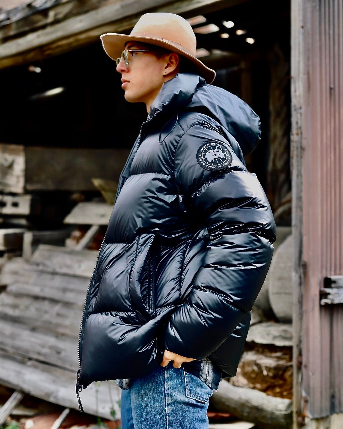 CANADA GOOSE カナダグース23AW Crofton Puffer Black Labelスタイル