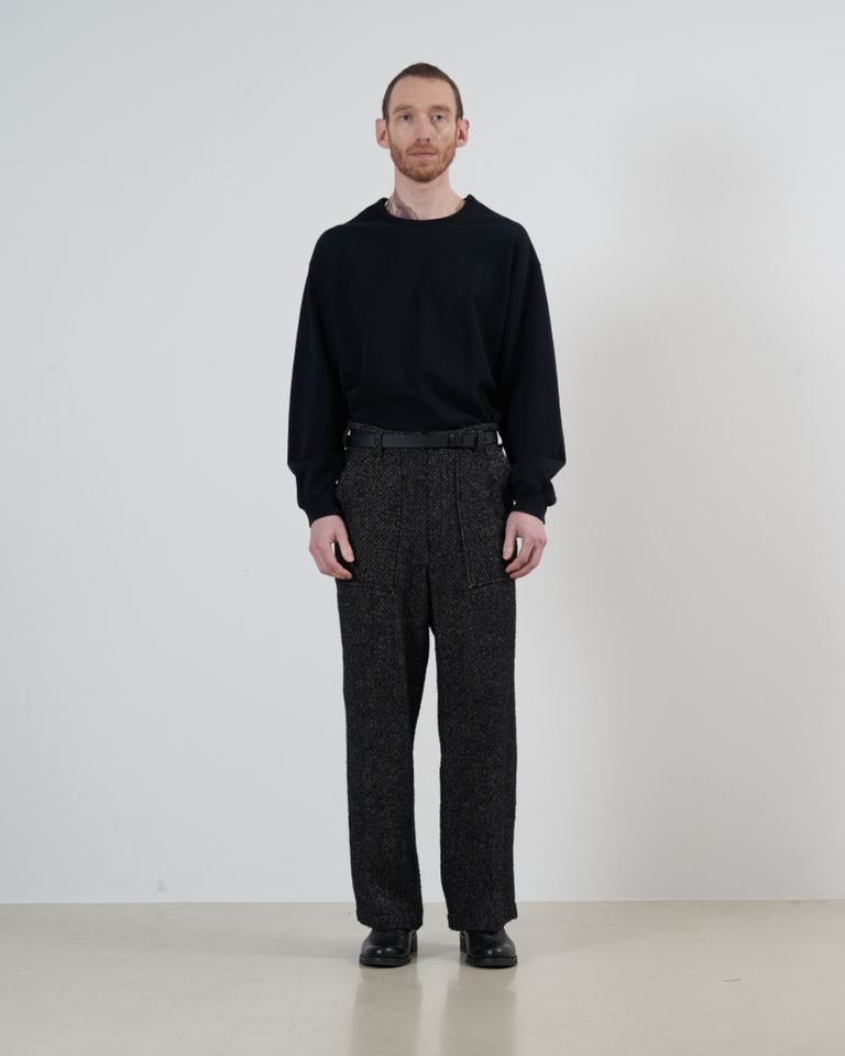 YOKE - ヨーク24FW TWEED WIDE-LEG BAKER PANTS (YK24FW0728P)BLACK | MARK
