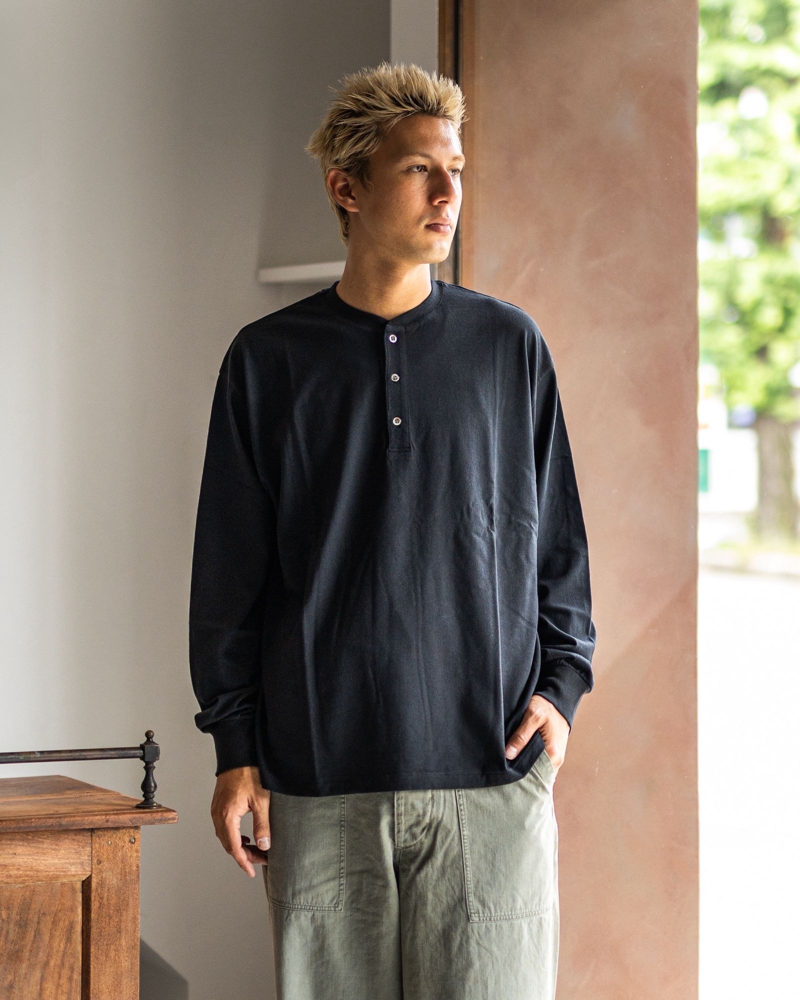 A.PRESSE - アプレッセ2025 STYLE2 Cashmere Blend L/S Henley Neck