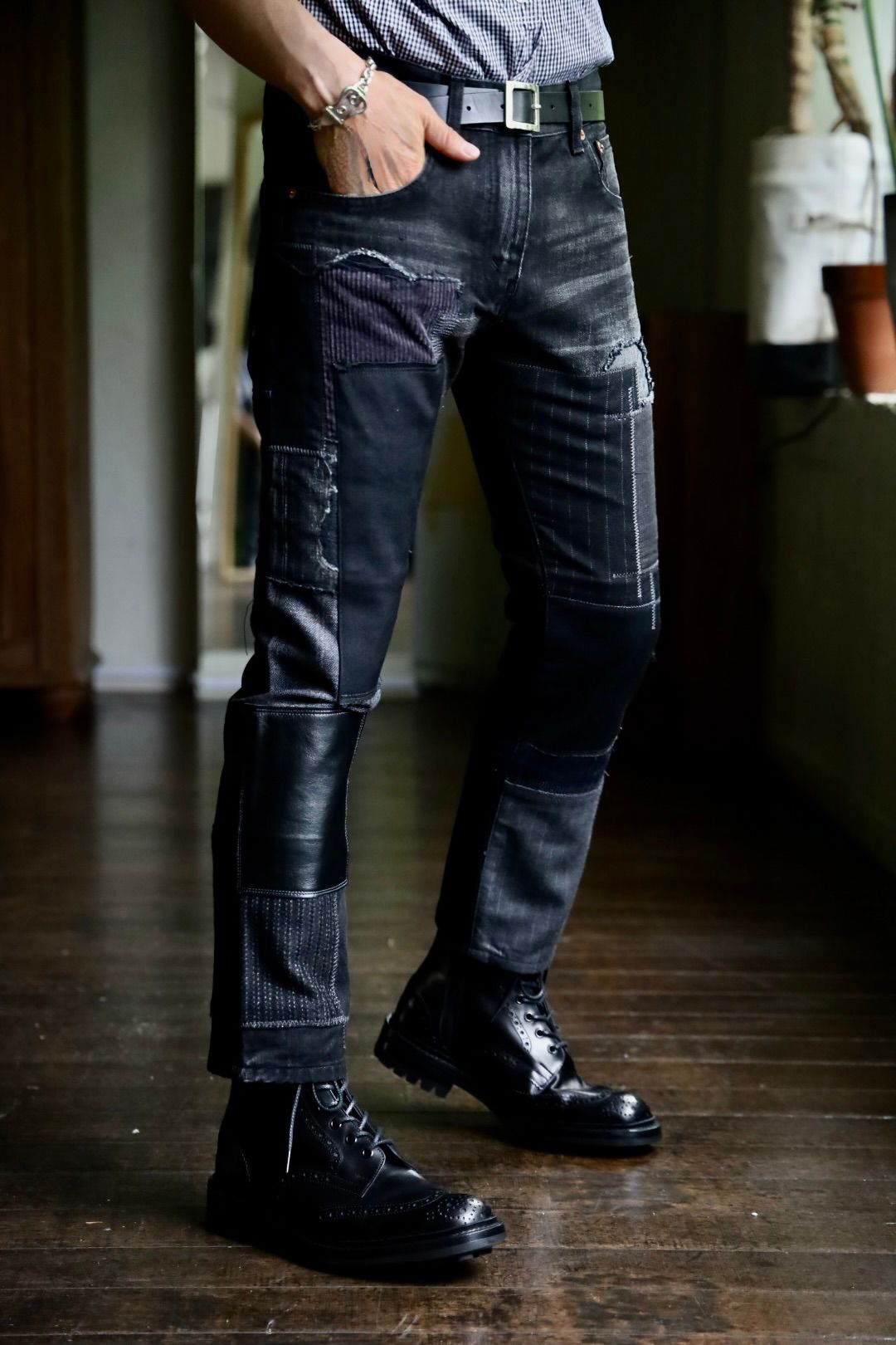 JUNYA WATANABE MANパッチワークMIXデニムパンツスタイル.2024.8.19