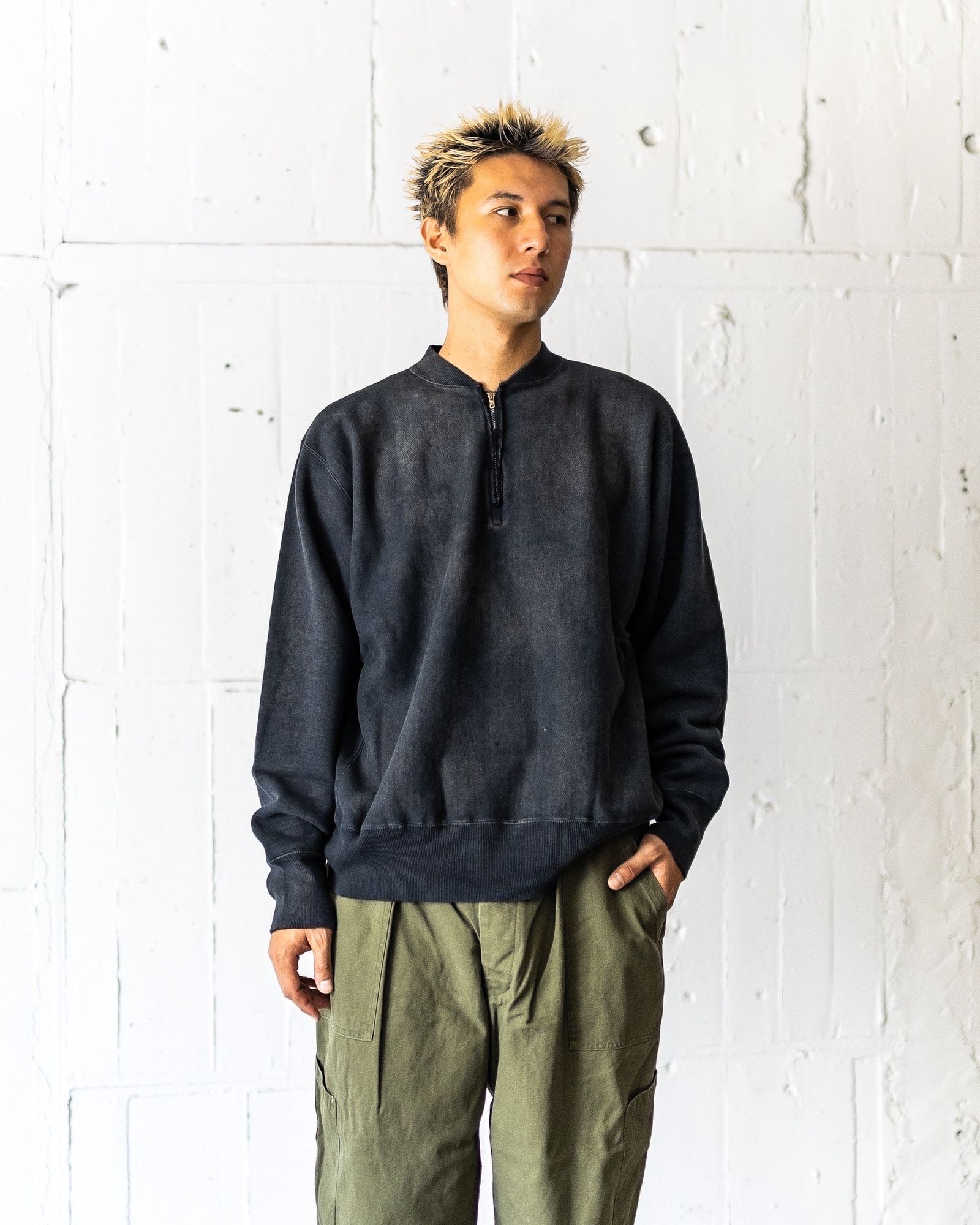 A.PRESSE Vintage Half Zip Rib Collar Sweatshirt 8月23日(土)新作