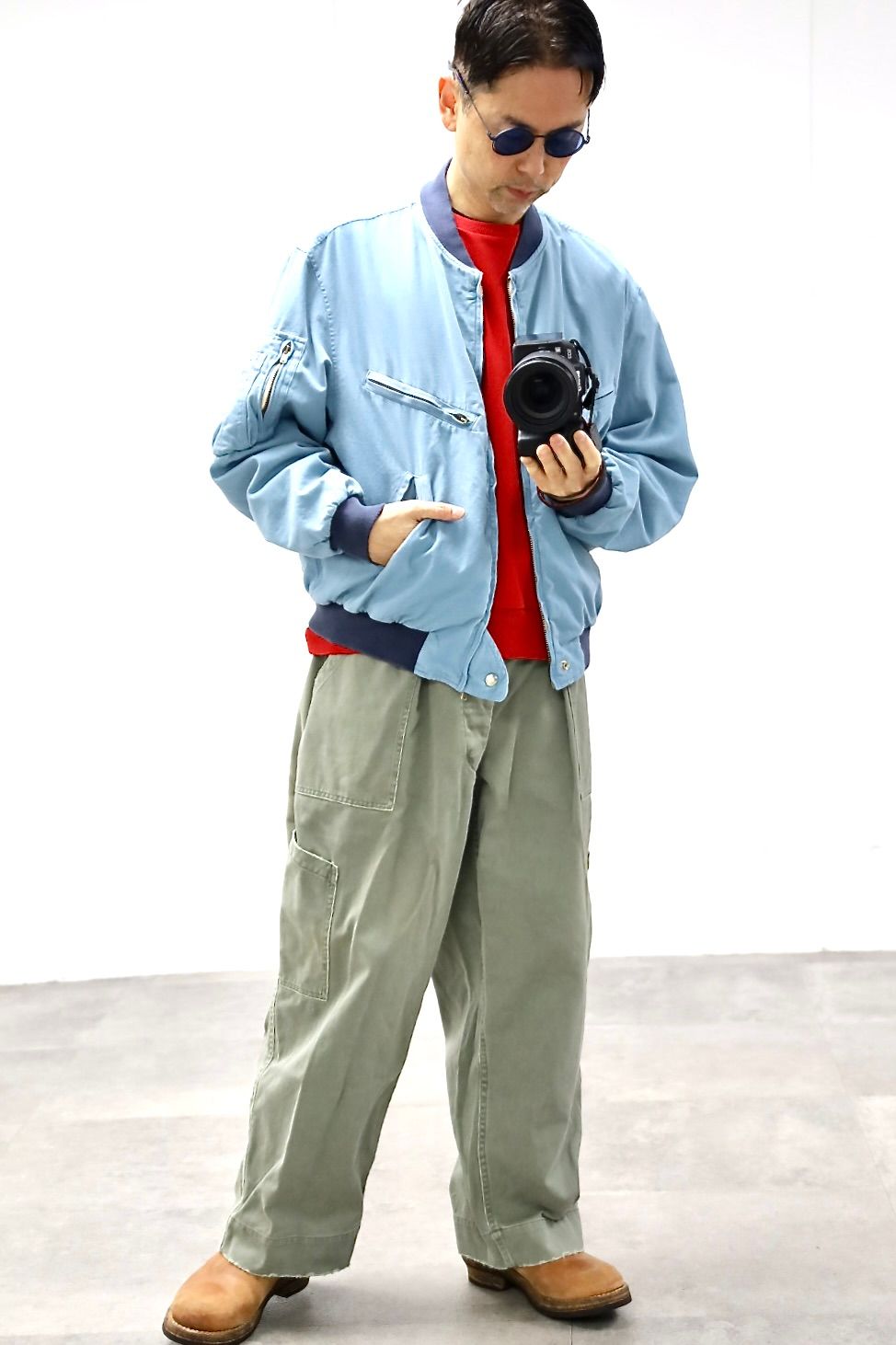 A.PRESSE 2026 STYLE1 Vintage Silk Cotton Test Pilot Model Jacket