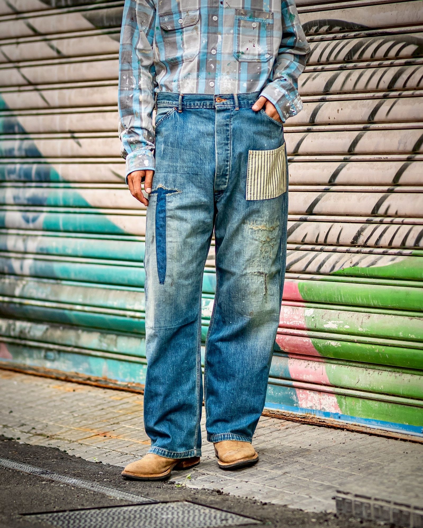 BOWWOW - BOW WOW 25FWバウワウ LAPD PRISONER DENIM PANTS AGED(BW252
