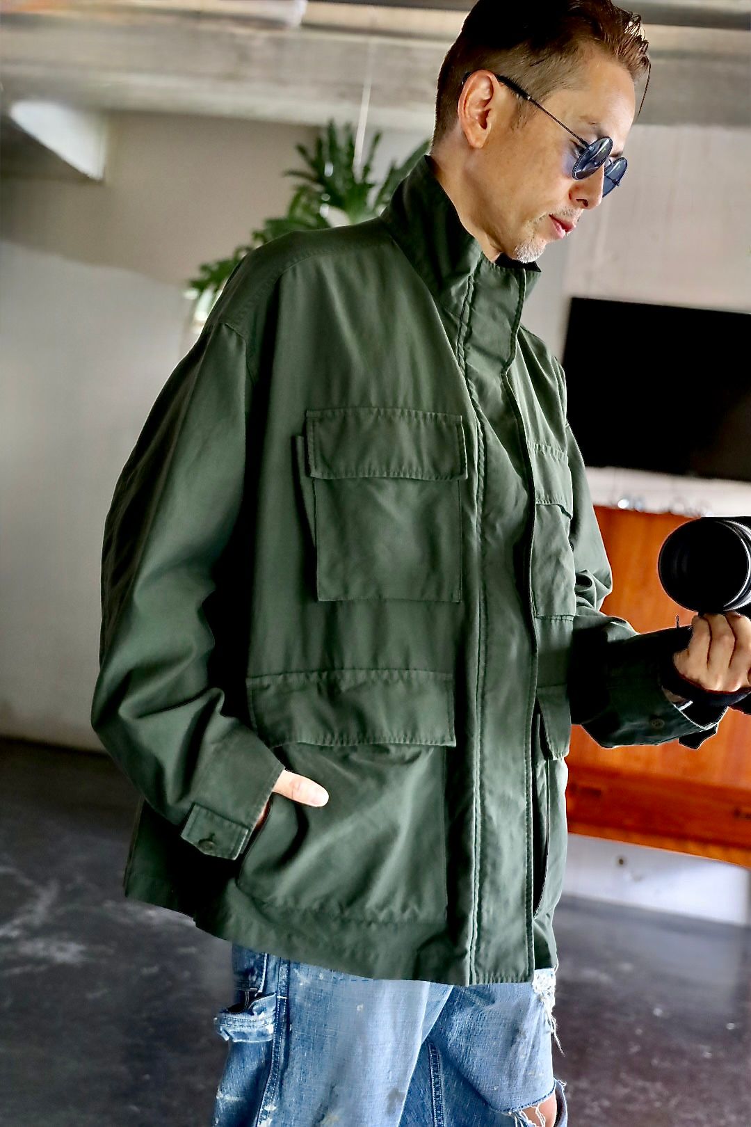 Graphpaper Cotton Cupro Back Satin Military Jacketスタイル2025.9.6