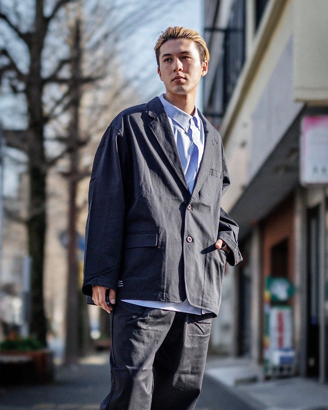 FreshService CORPORATE CHINO JACKET(NAVY)セットアップスタイル 1月