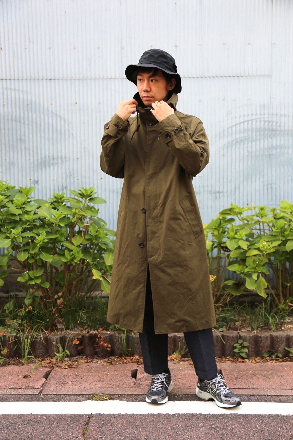 COMME des GARCONS HOMME 綿ナイロンウェザーフーデッドコート