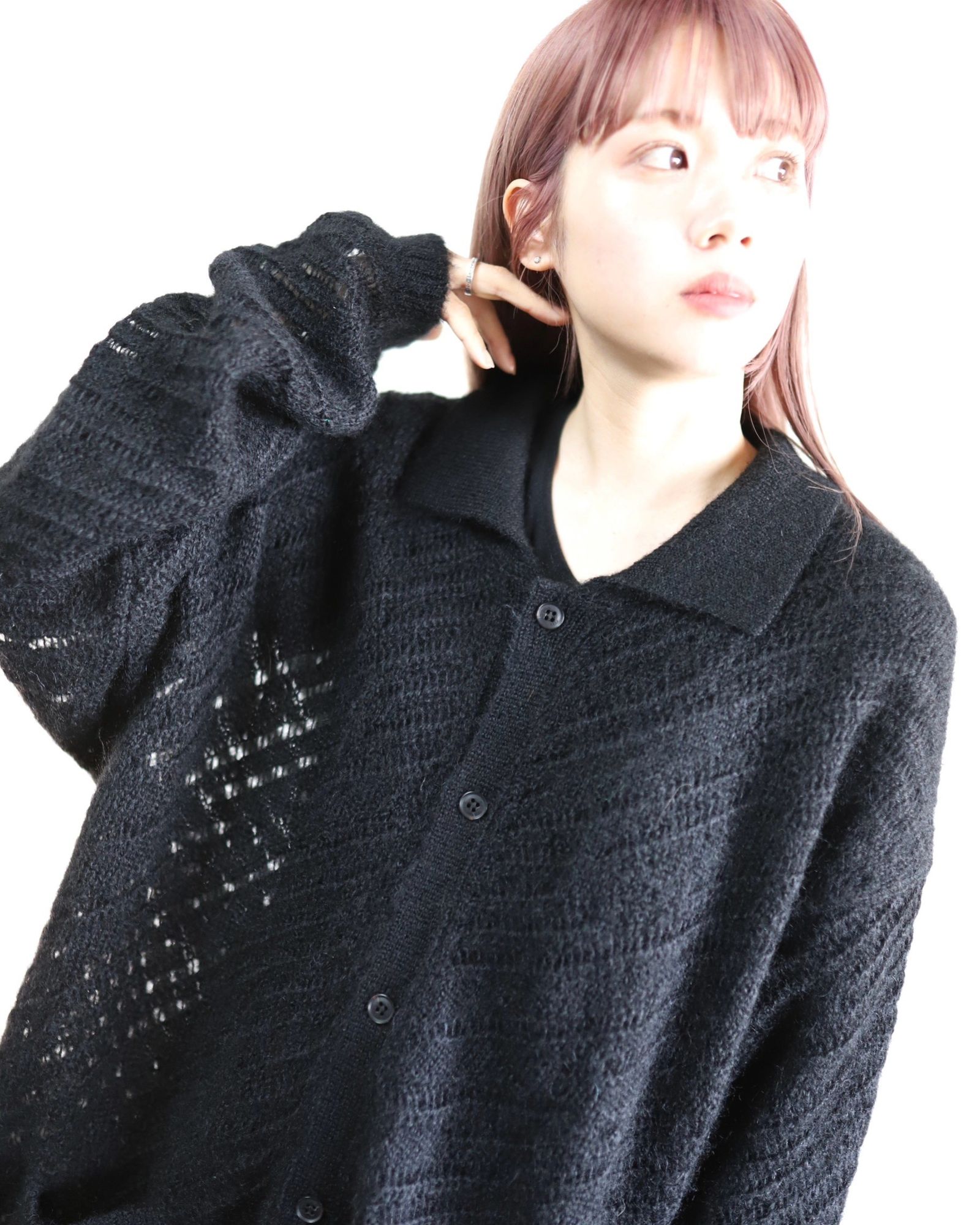 YOKE 新作SILK MOHAIR BUTTONED CARGIGAN style.2024.2.3 | 4186 | MARK