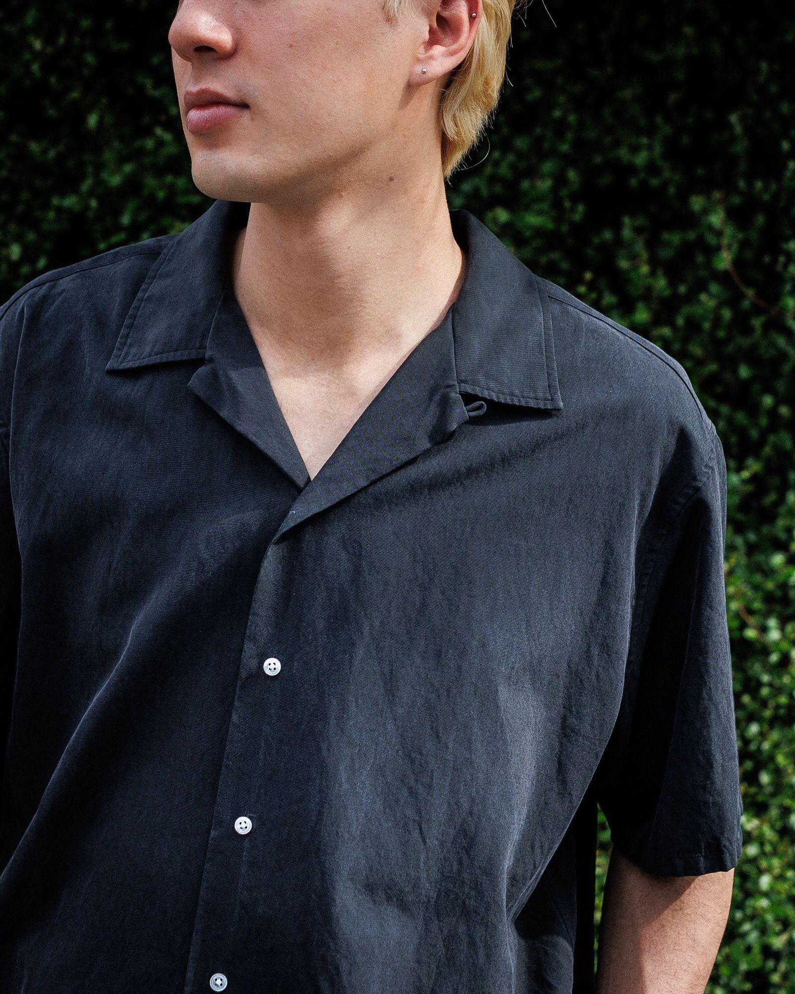A.PRESSE - アプレッセ 25SS Silk Cotton Open Collar S/S Shirt(25SAP