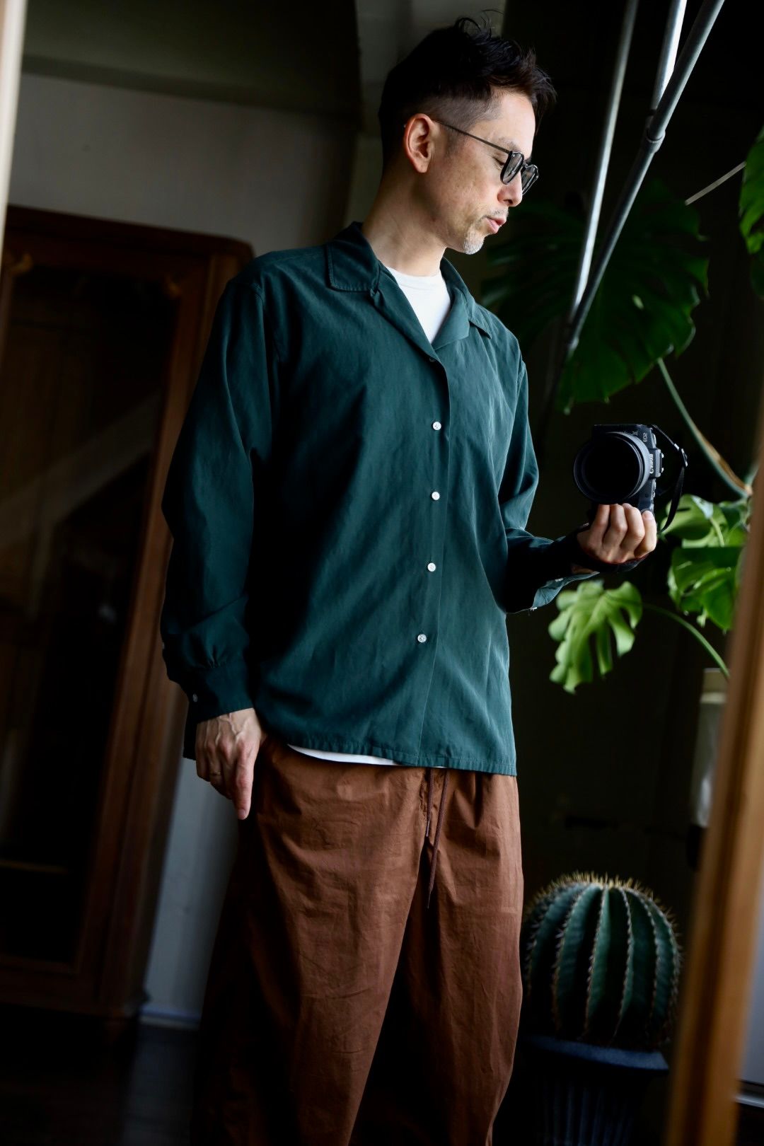 A.PRESSE - アプレッセ 25SS US Silk Cotton Open Collar L/S Shirt