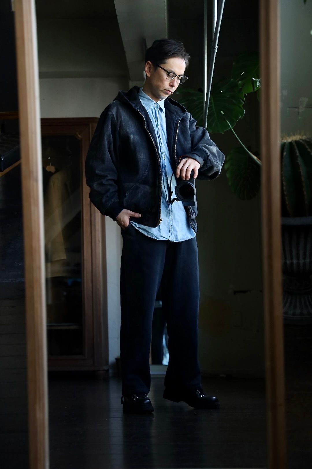 A.PRESSE - アプレッセ Silk Linen Hooded Parka(25SAP-01-14H)BLACK