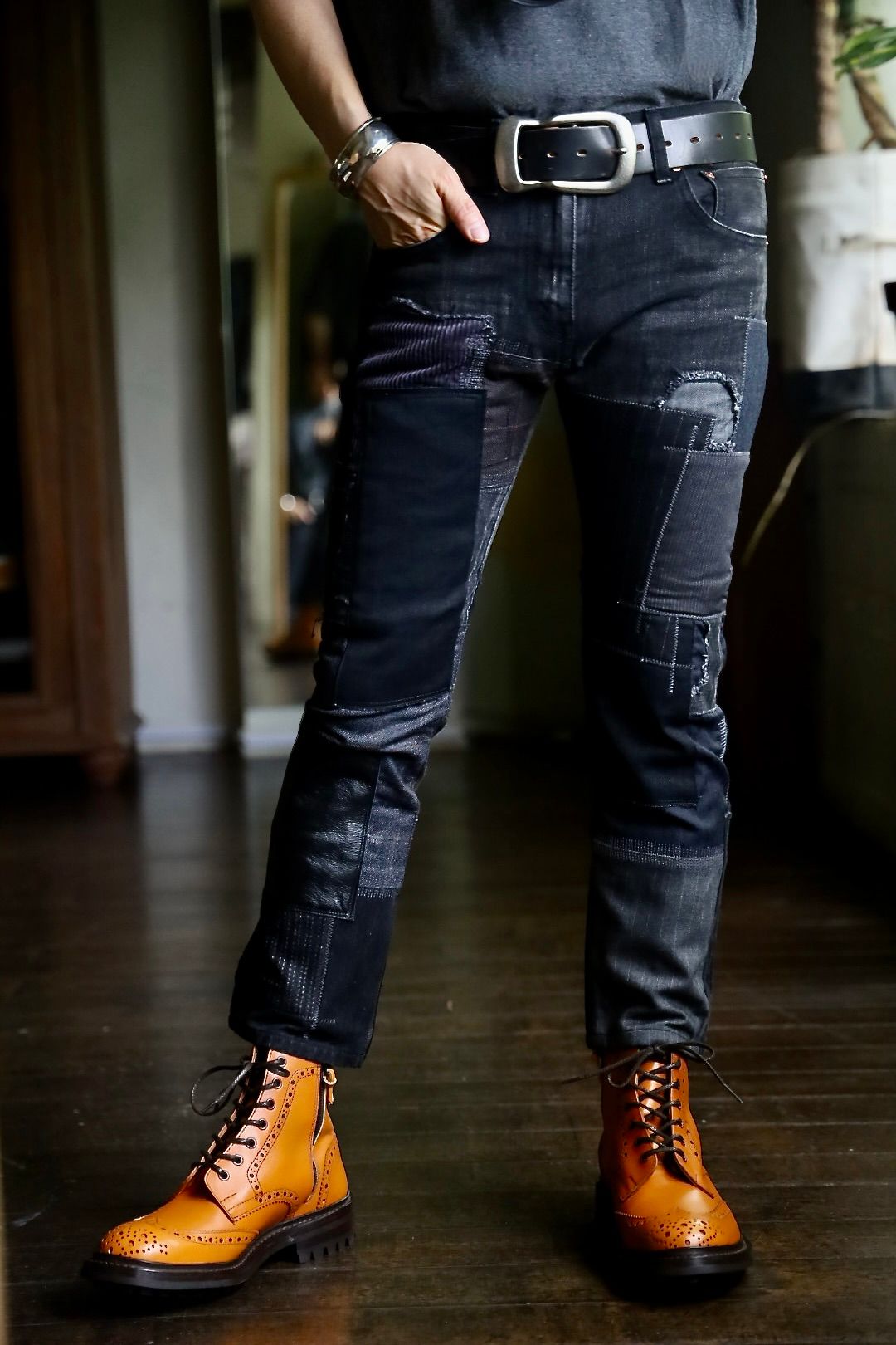 JUNYA WATANABE MANパッチワークMIXデニムパンツ スタイル.2024.8.3