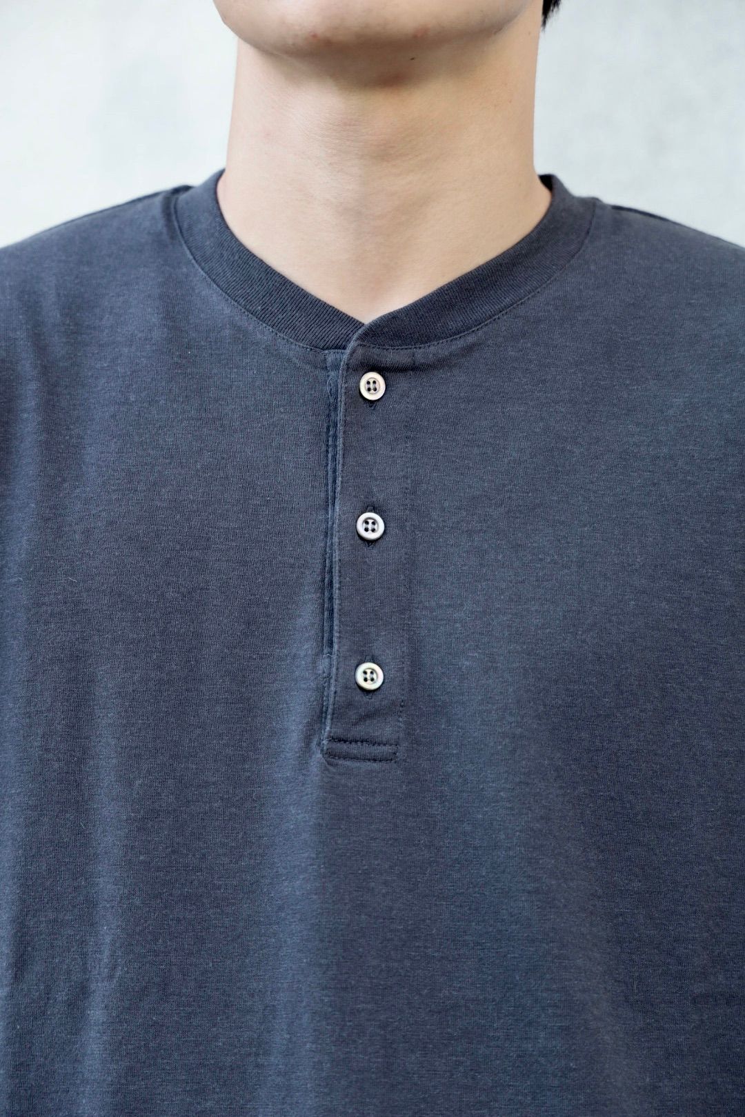 A.PRESSE Cashmere Blend L/S Henley Neck Shirt スタイル | 6905 | MARK