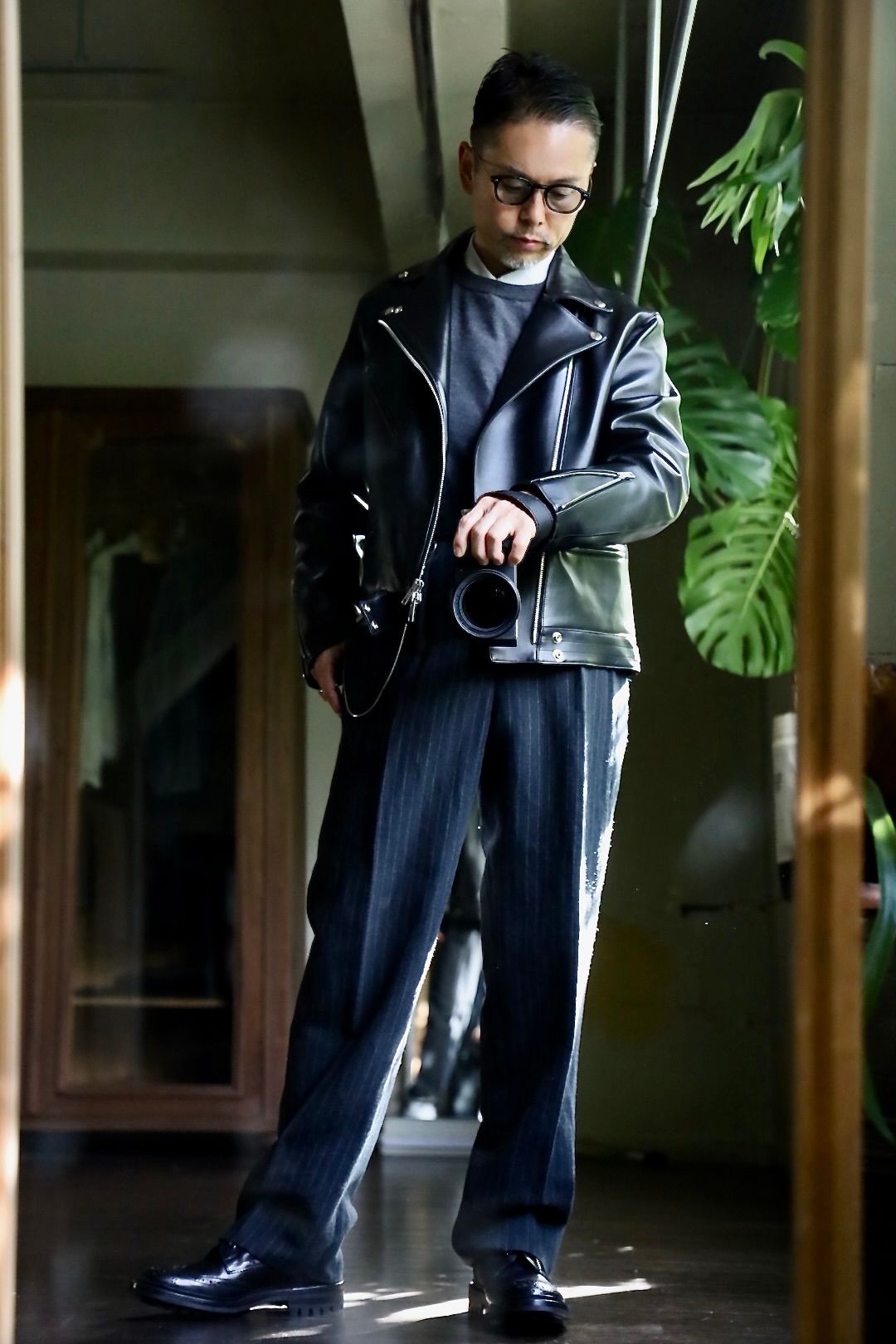A.PRESSE - アプレッセ Double Riders Jacket(24AAP-01-04H)BLACK☆9月