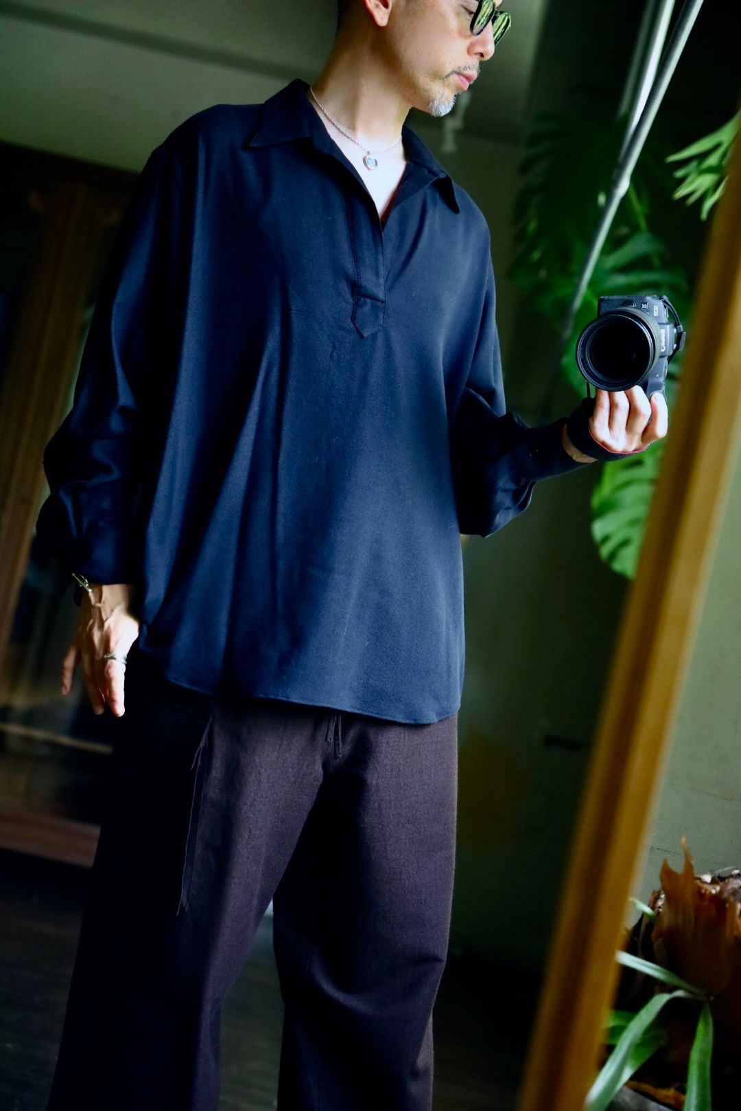 A.PRESSE - アプレッセ Wool Skipper Shirt(24ААР-02-03H)NAVY☆9月21
