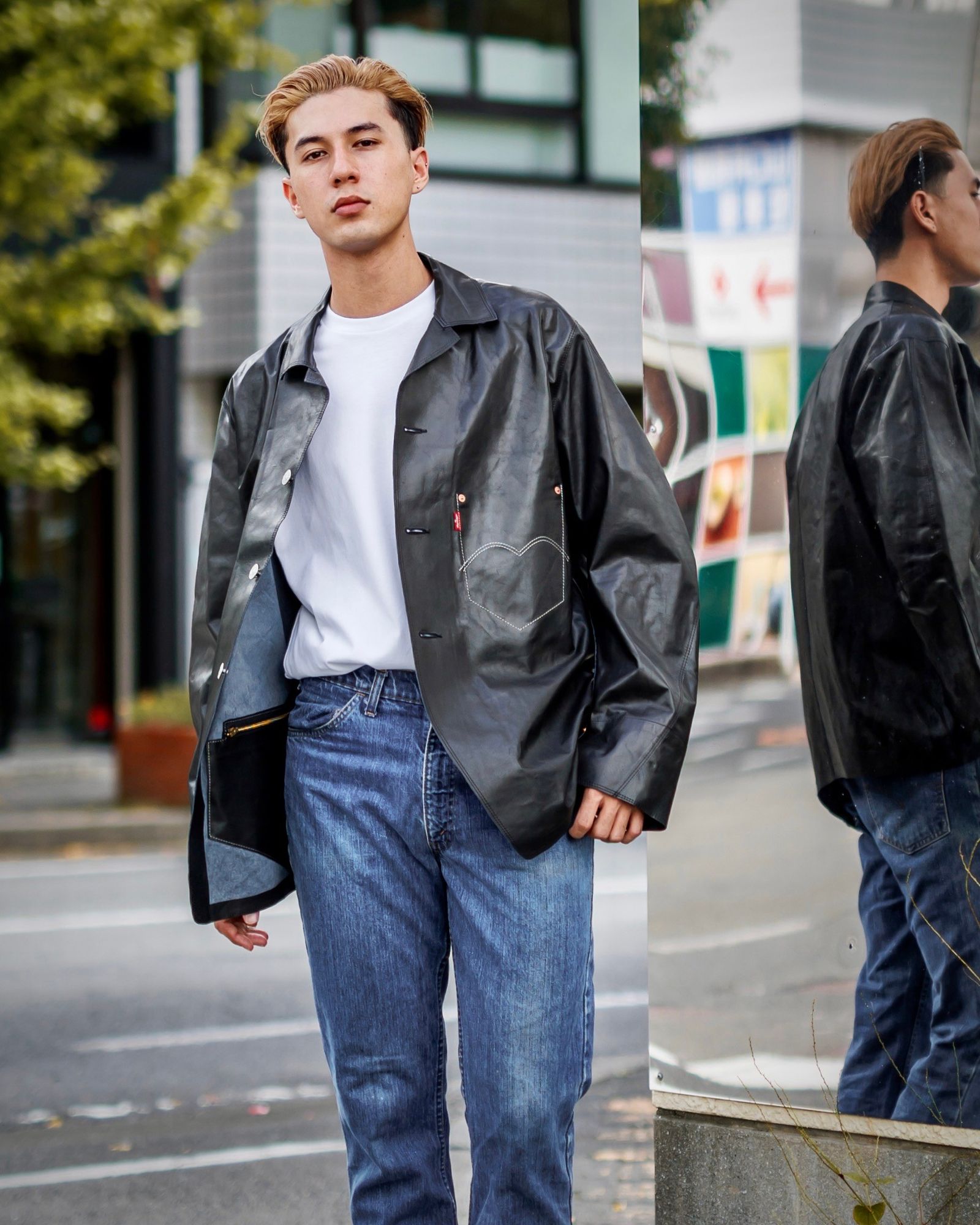eYe JUNYA WATANABE MAN Levi's Wネームレザージャケット 新作発売