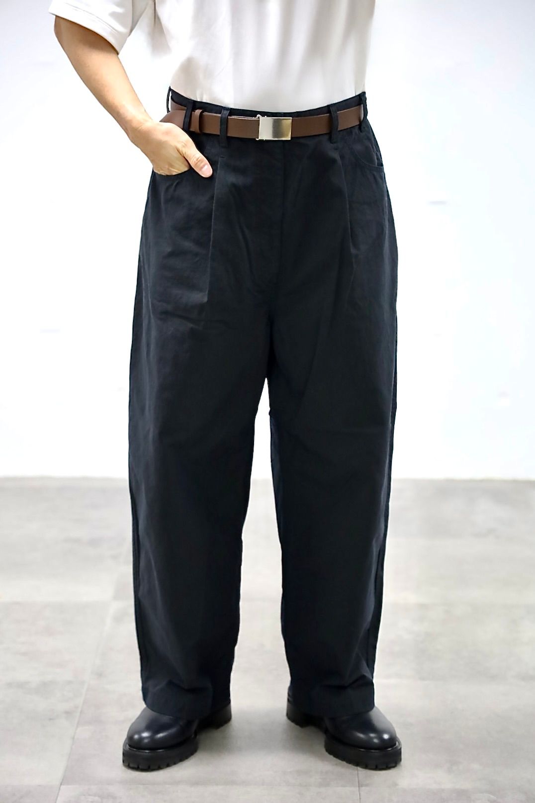 コムデギャルソンシャツ パンツ コーデュロイ ブラック 製品洗い