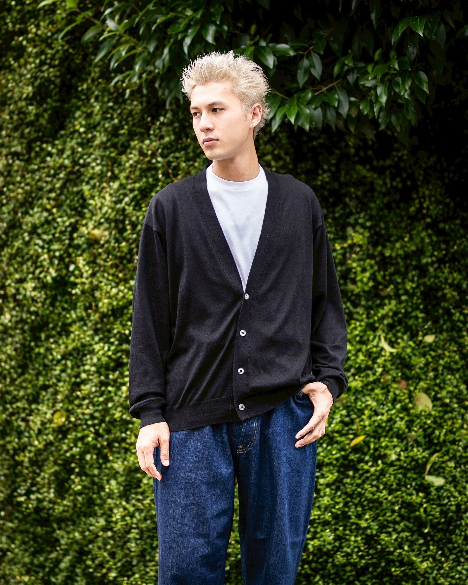 A.PRESSE - アプレッセ 2025 STYLE2 Wool Cotton High Gauge Cardigan