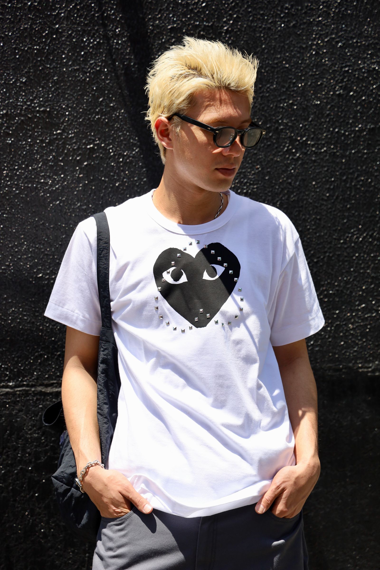 PLAY COMME des GARCONS BLACK HEART STUDS Tシャツ MARKスタイル